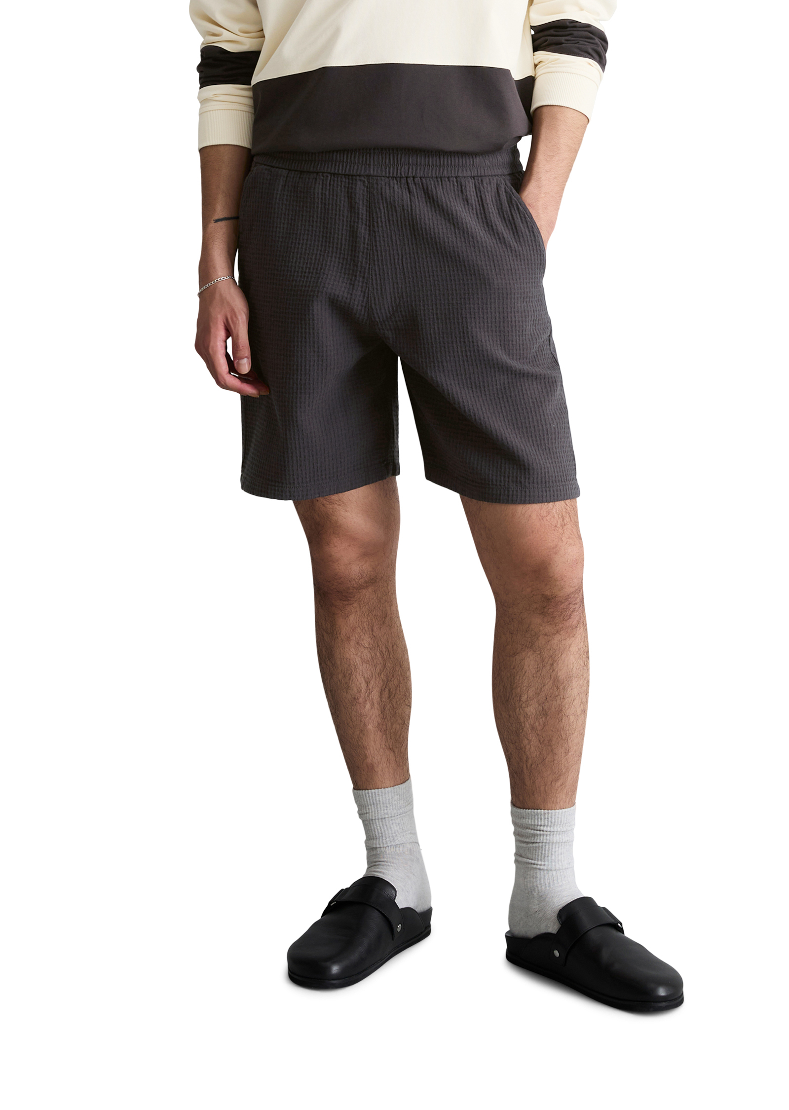 Short relaxed avec une fine structure gaufrée, MARC O’POLO DENIM