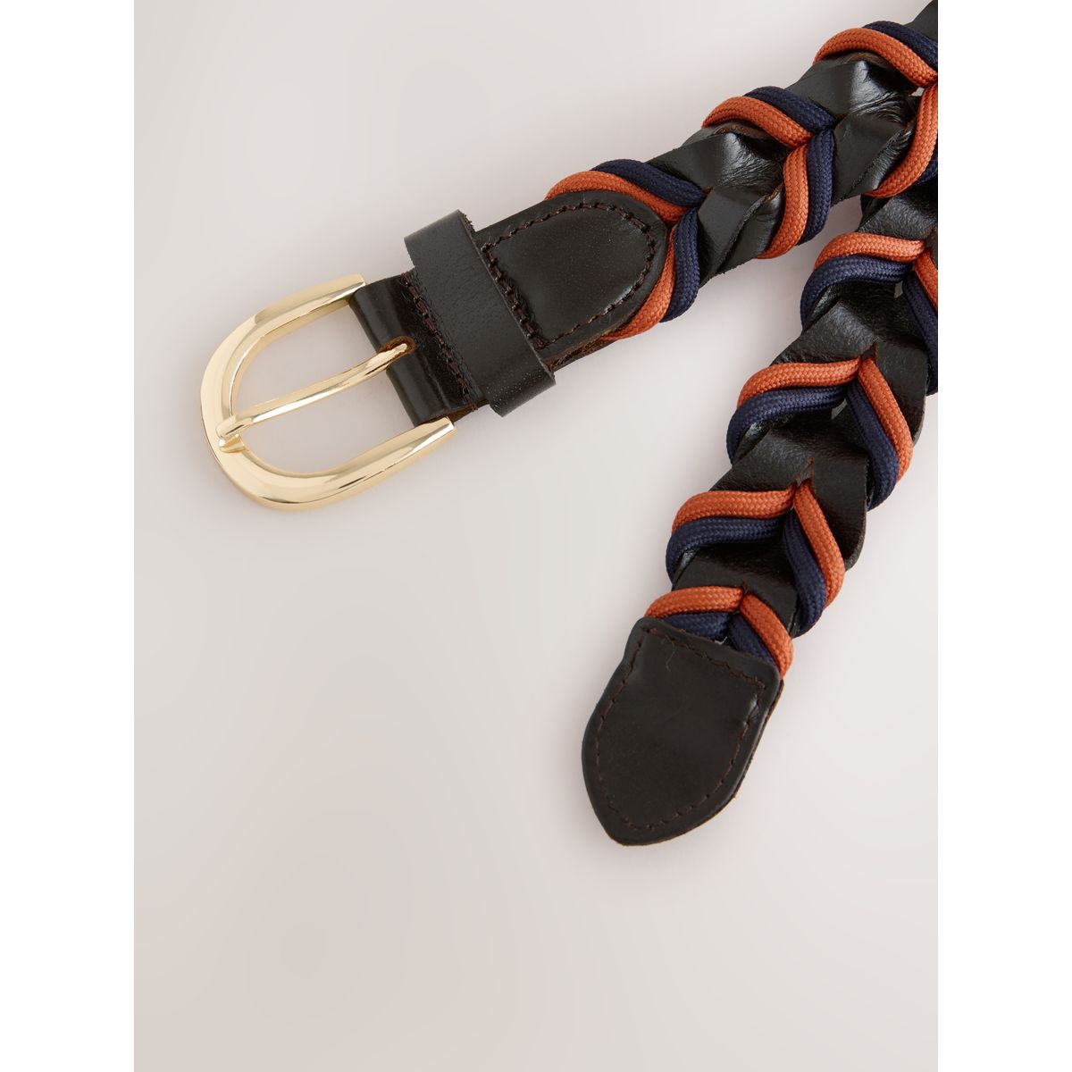 Ceinture standard tressée en cuir et velours, NEXT