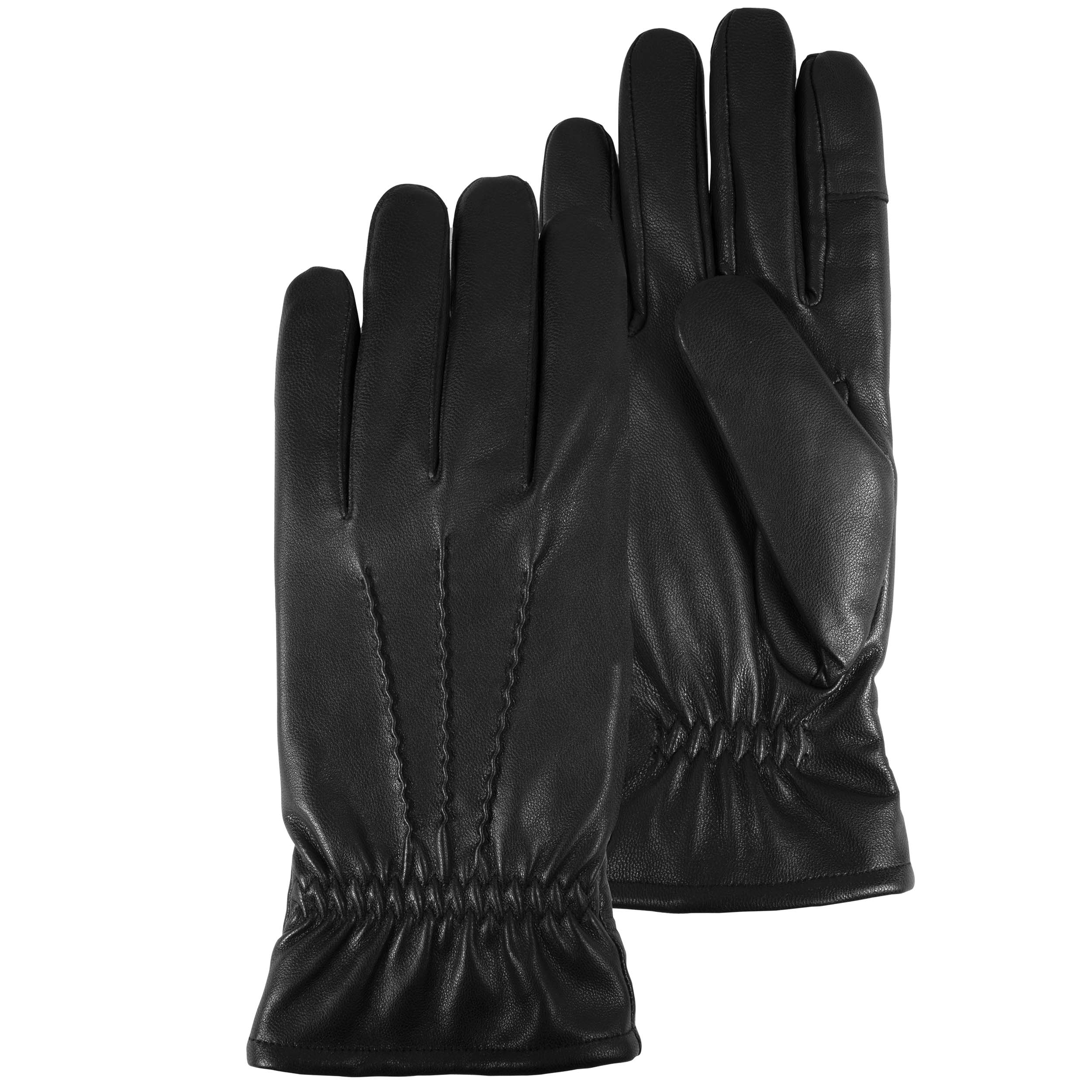 Gants tactiles en cuir de chèvre - doublés micro imitation fourrure, ISOTONER
