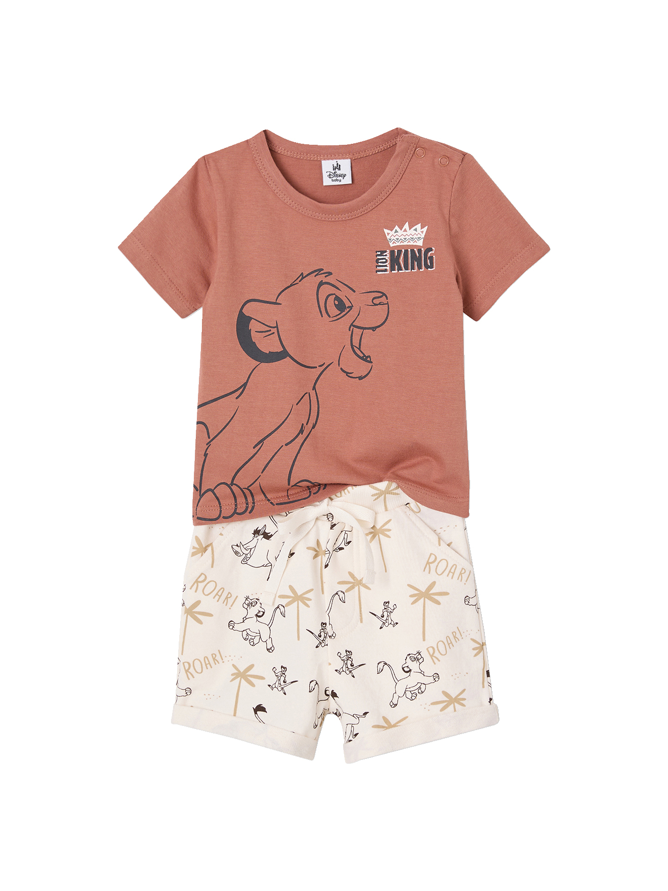 Ensemble bébé T-shirt + short Disney Le Roi Lion, VERTBAUDET