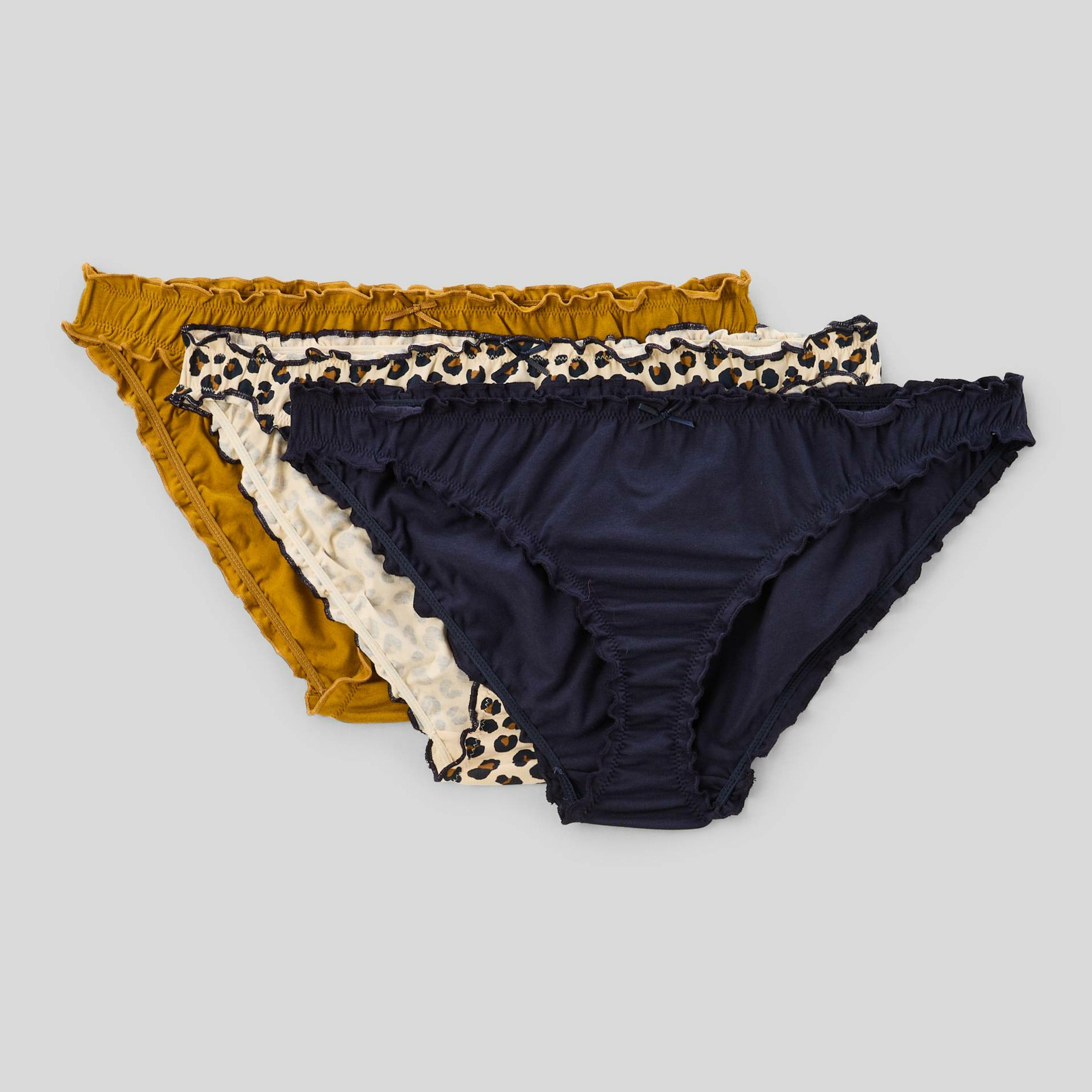 Lot de 3 culottes froufrou JULIE en coton BIO, MONOPRIX