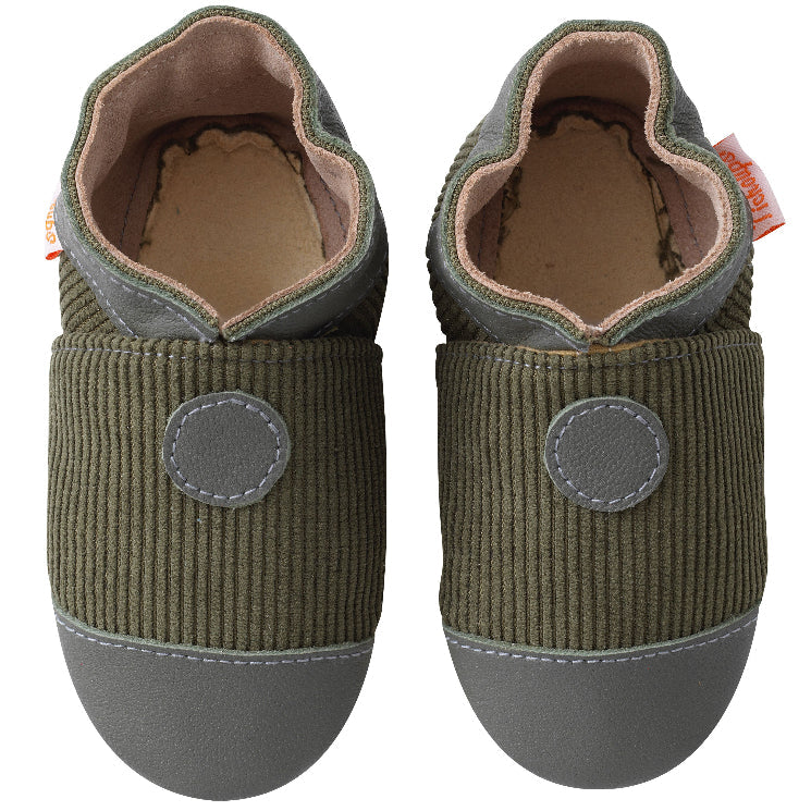 Chaussons bébé cuir souple velours, TICHOUPS