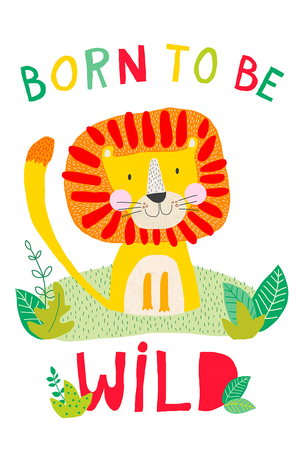 Tableau enfant lion born to be wild, HEXOA