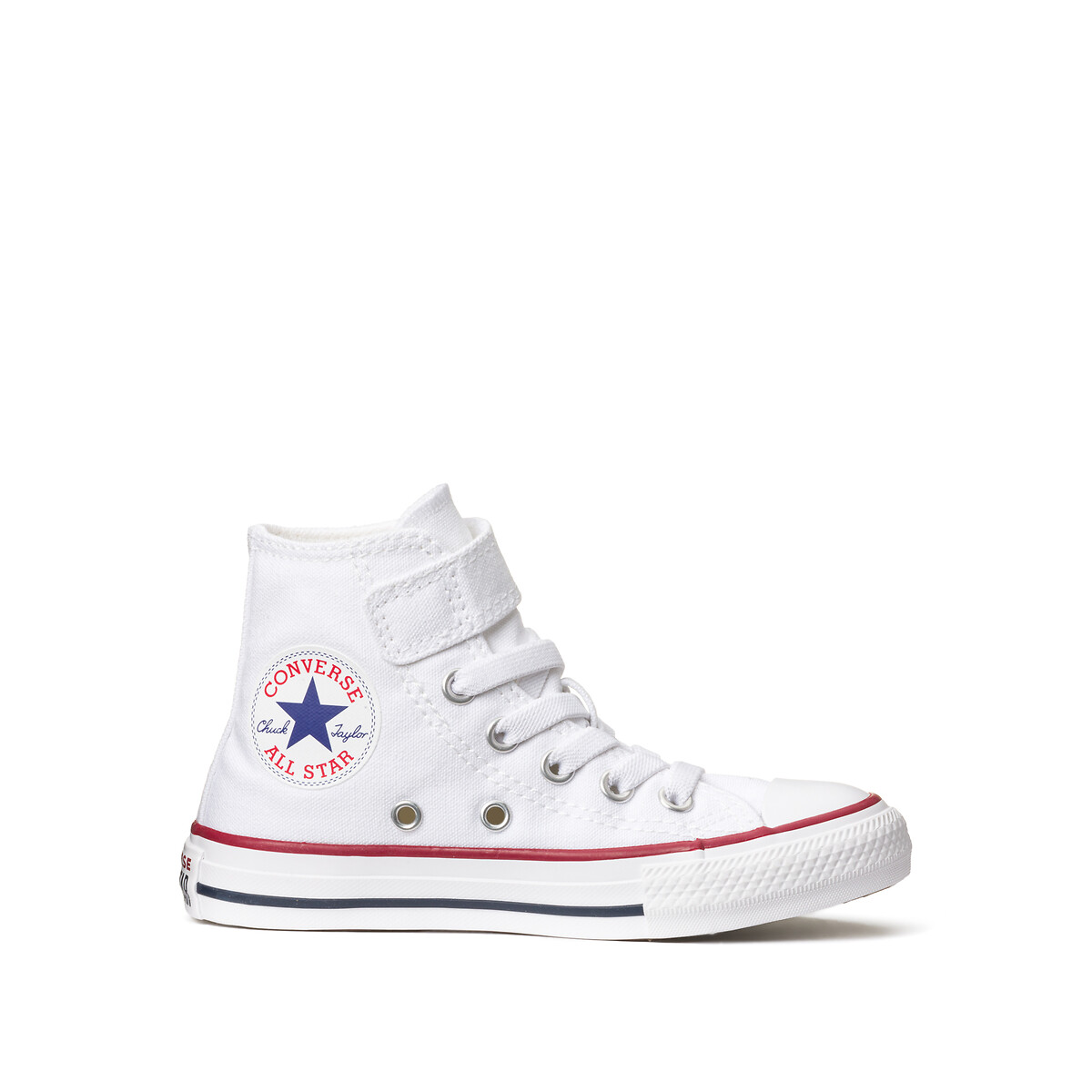Kids chuck taylor all star 1v canvas high top trainers , white ...