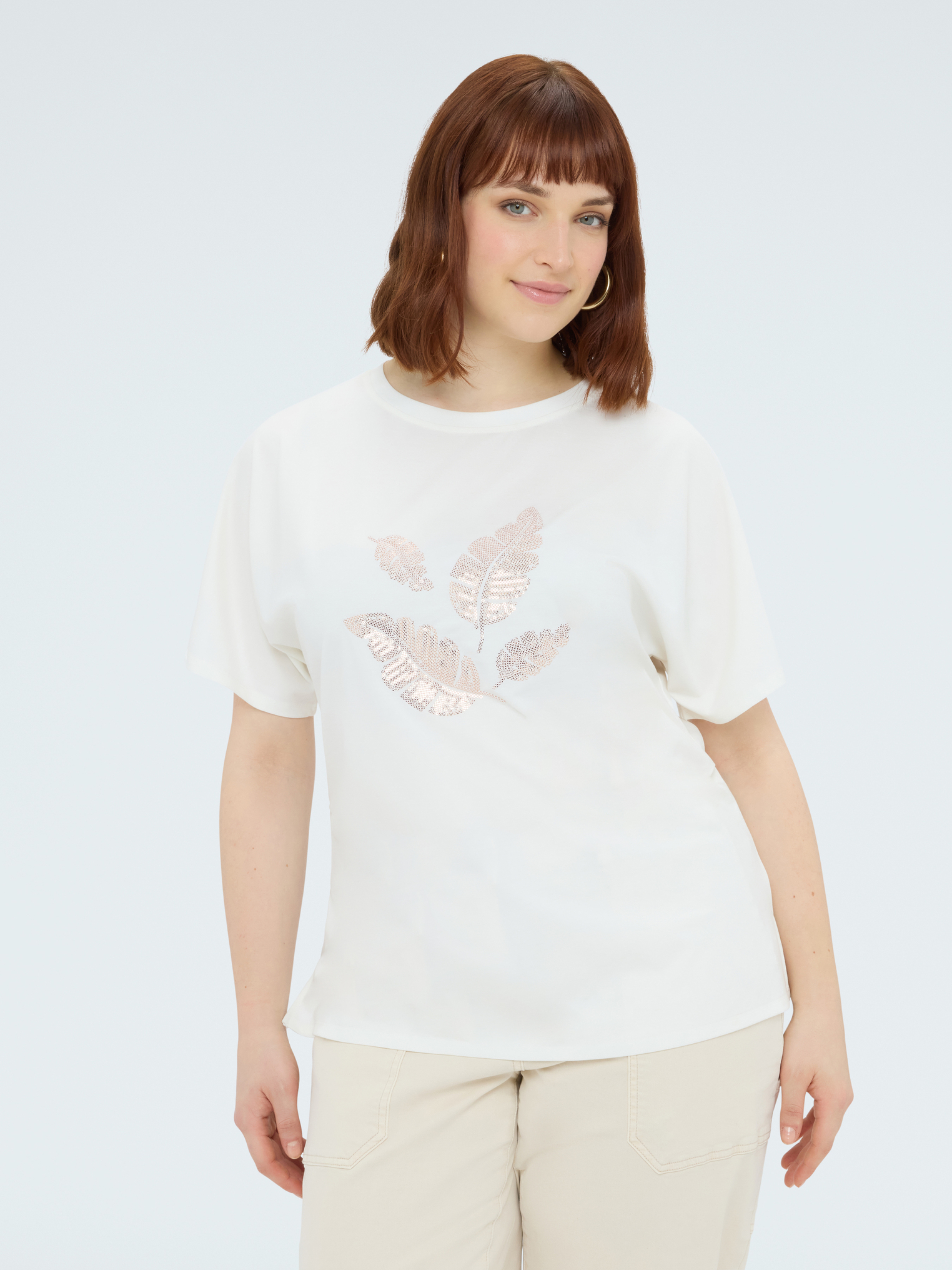 T-shirt avec feuillage en paillettes, FIORELLA RUBINO