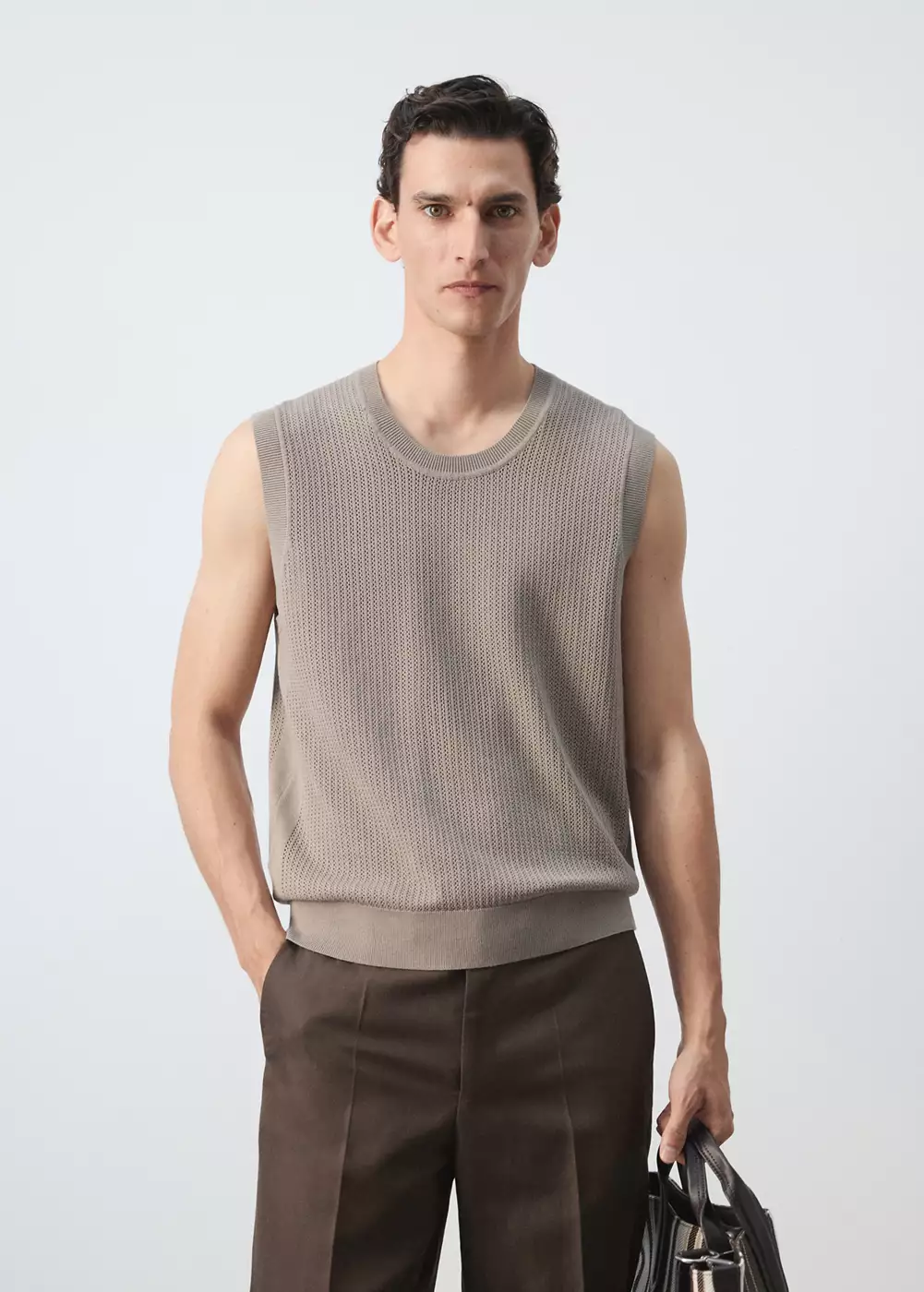 T-shirt 100 % coton en maille fine, MANGO MAN