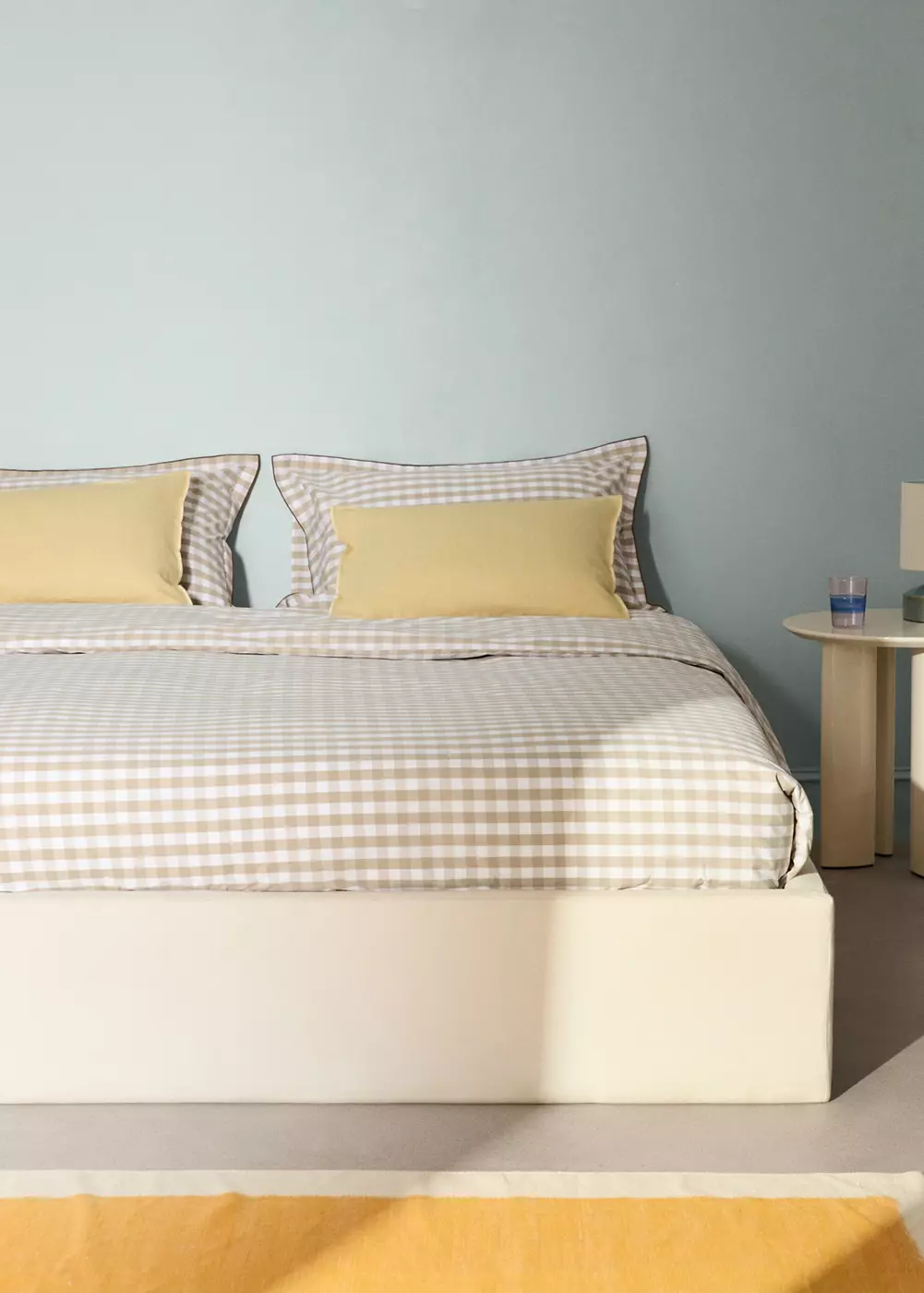 Housse de couette percale de coton carreaux vichy Lit 90 cm, MANGO HOME