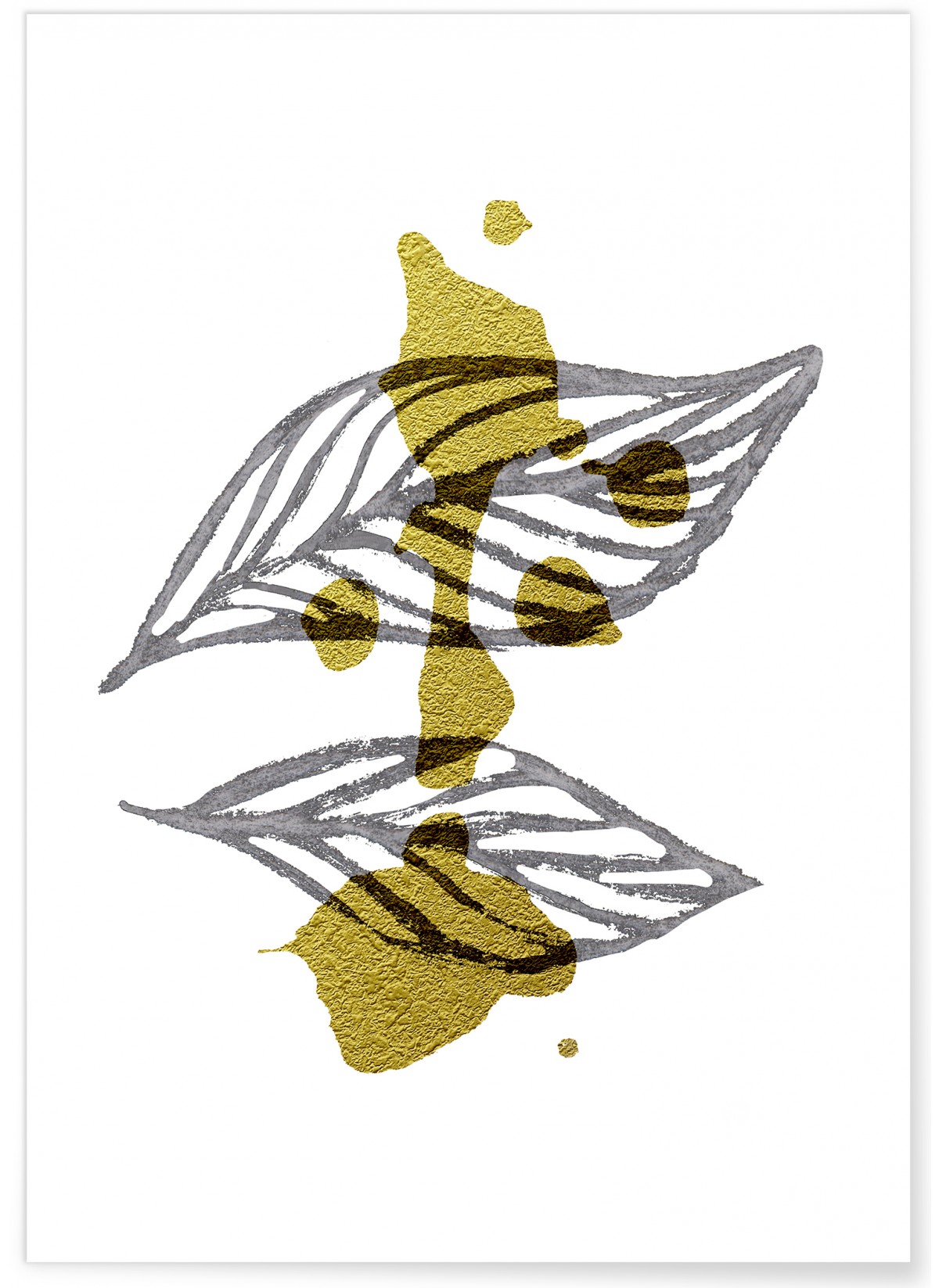 Affiche Abstract Feuille d'or 2, L'AFFICHERIE