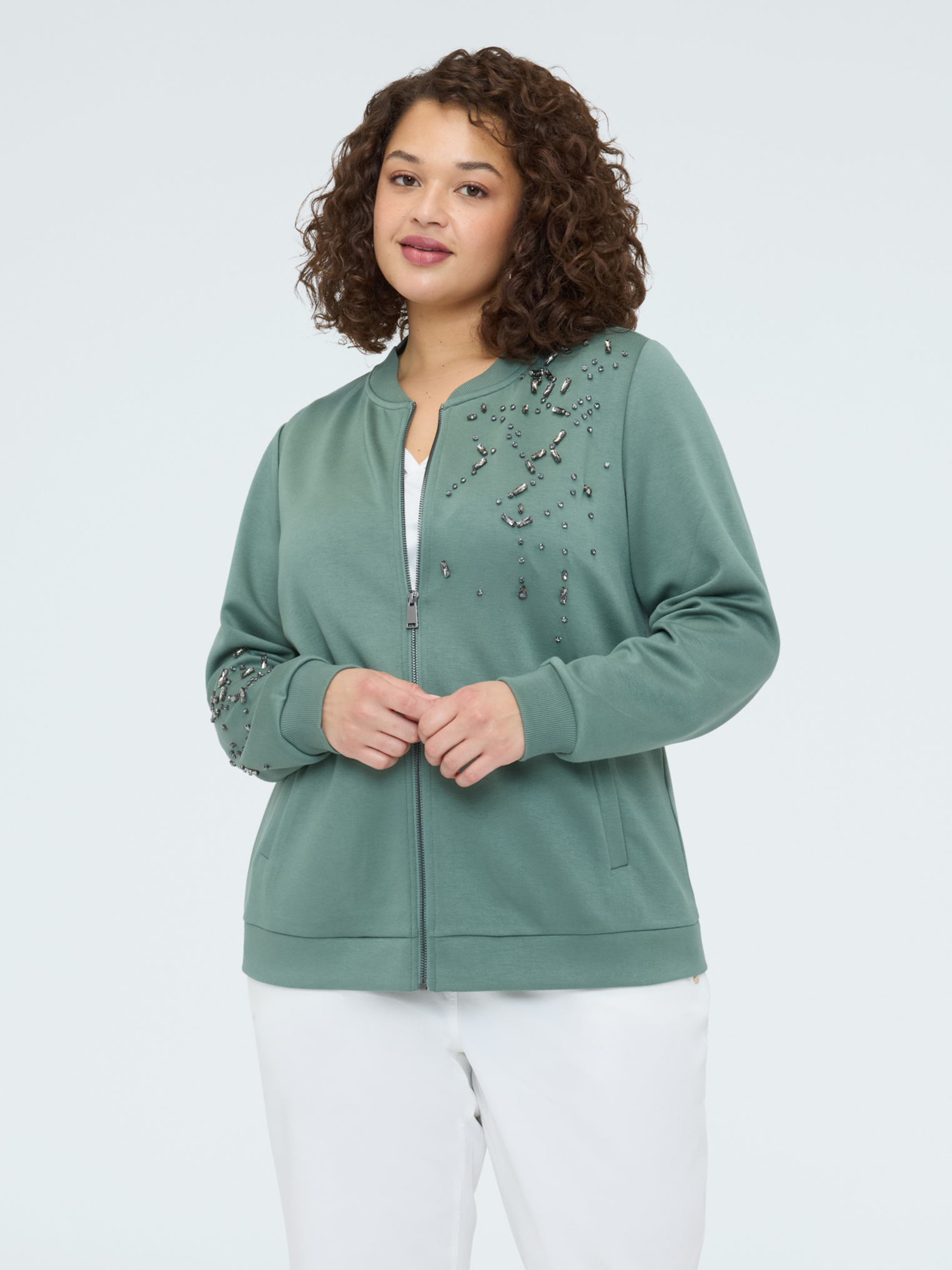 Sweat bomber avec applications lumineuses, FIORELLA RUBINO