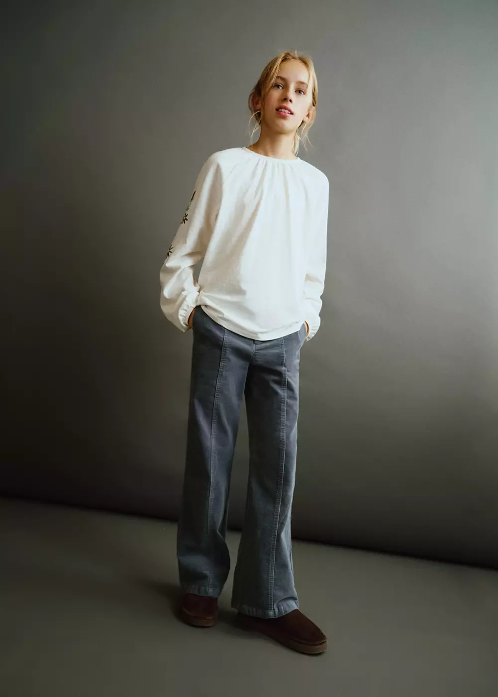 Pantalon velours côtelé à coutures, MANGO KIDS