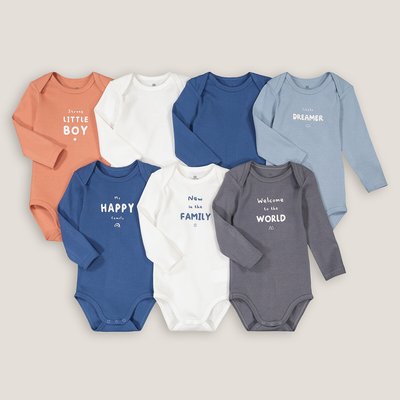 Pack of 7 Bodysuits in Cotton with Long Sleeves LA REDOUTE COLLECTIONS