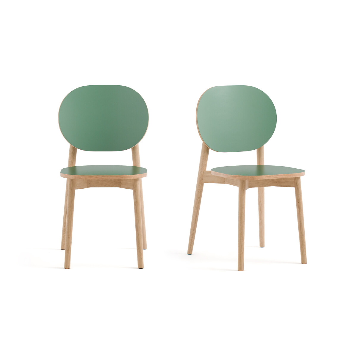 Set of 2 Quillan Formica & Oak Veneer Chairs
