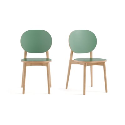 Set van 2 eiken gefineerde stoelen en Formica, Quillan FORMICA x LA REDOUTE INTERIEURS