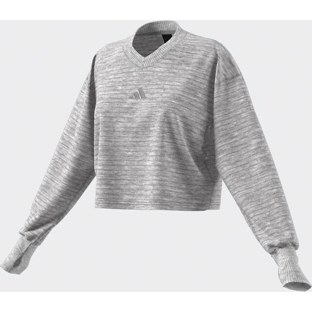 Felpa da donna a maniche lunghe, girocollo stampato, casual, con scollo rotondo, con colletto, bianco, M