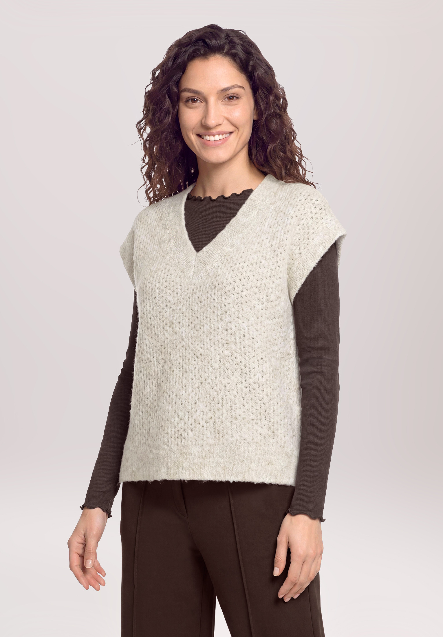 pull sans manches à encolure en v, CARTOON