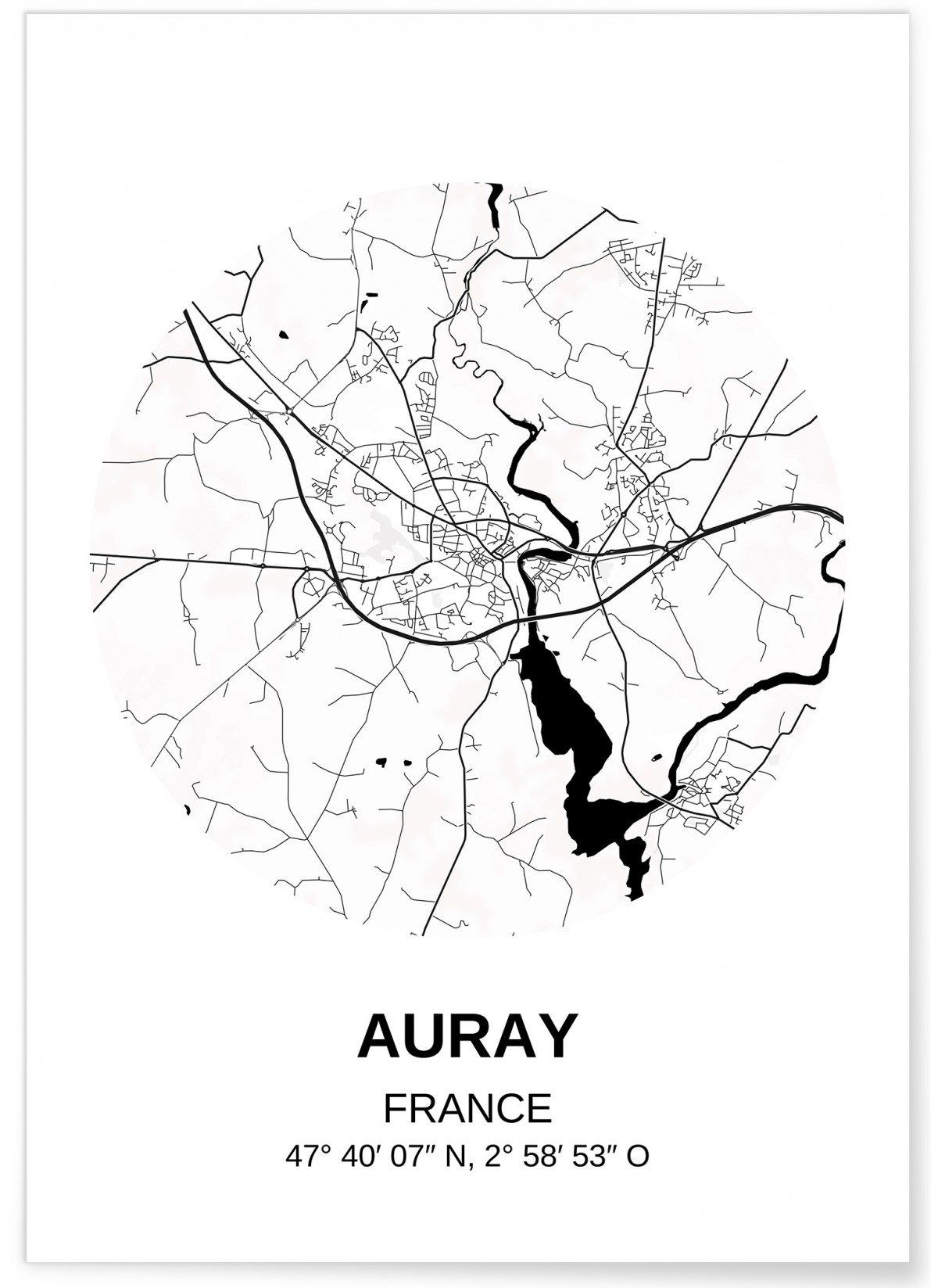 Affiche Carte Auray, L'AFFICHERIE