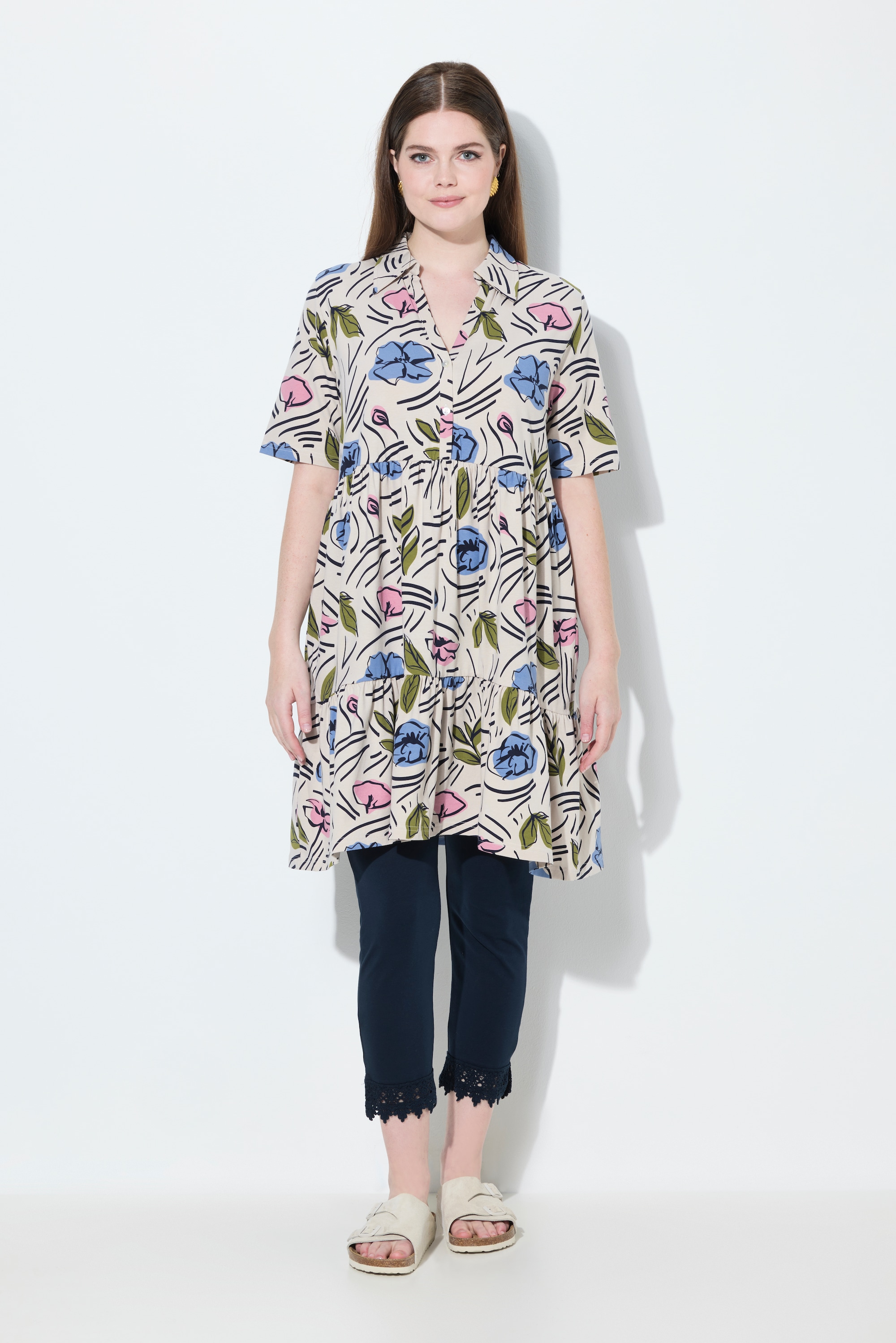 Blouse longue dans un imprimé à fleurs, ULLA POPKEN