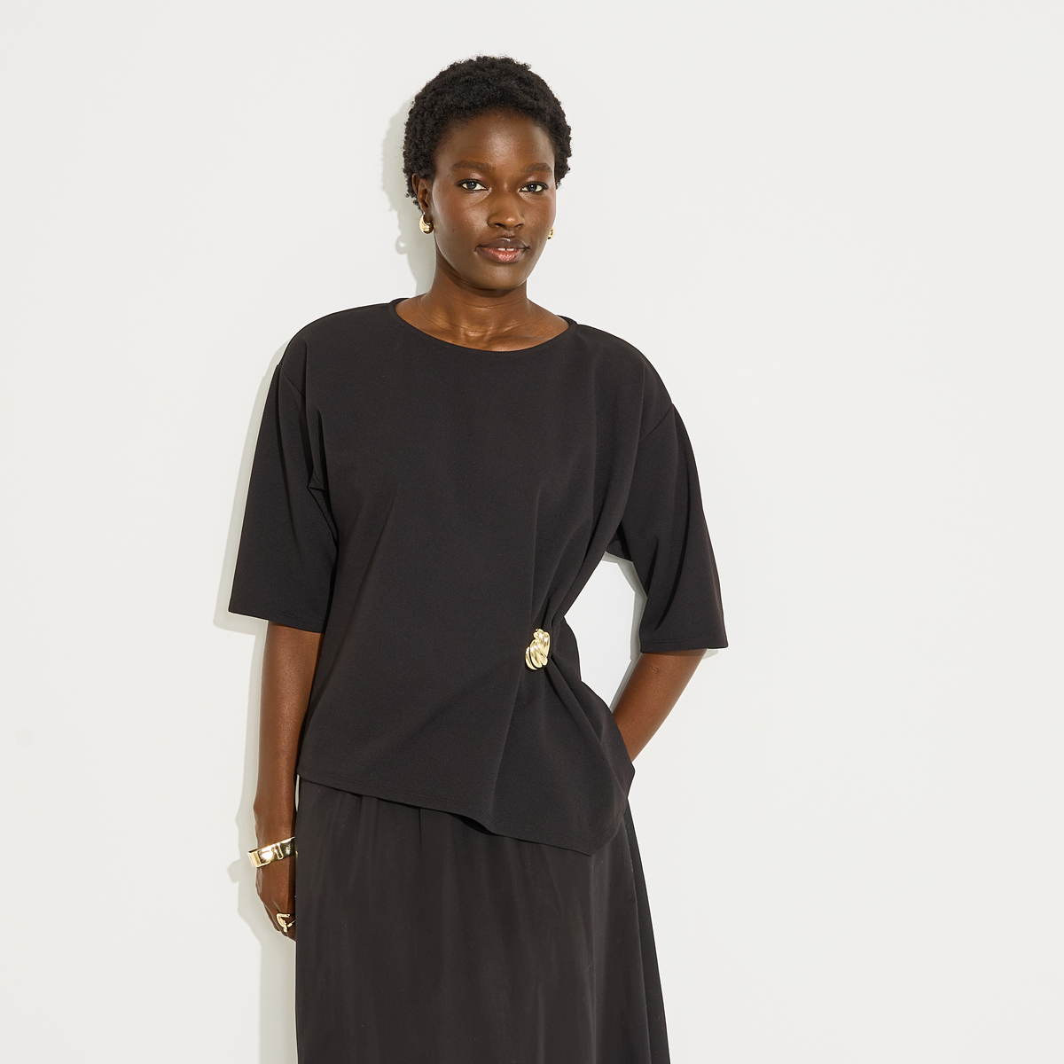 Blouse fluide drapée, GRAIN DE MALICE