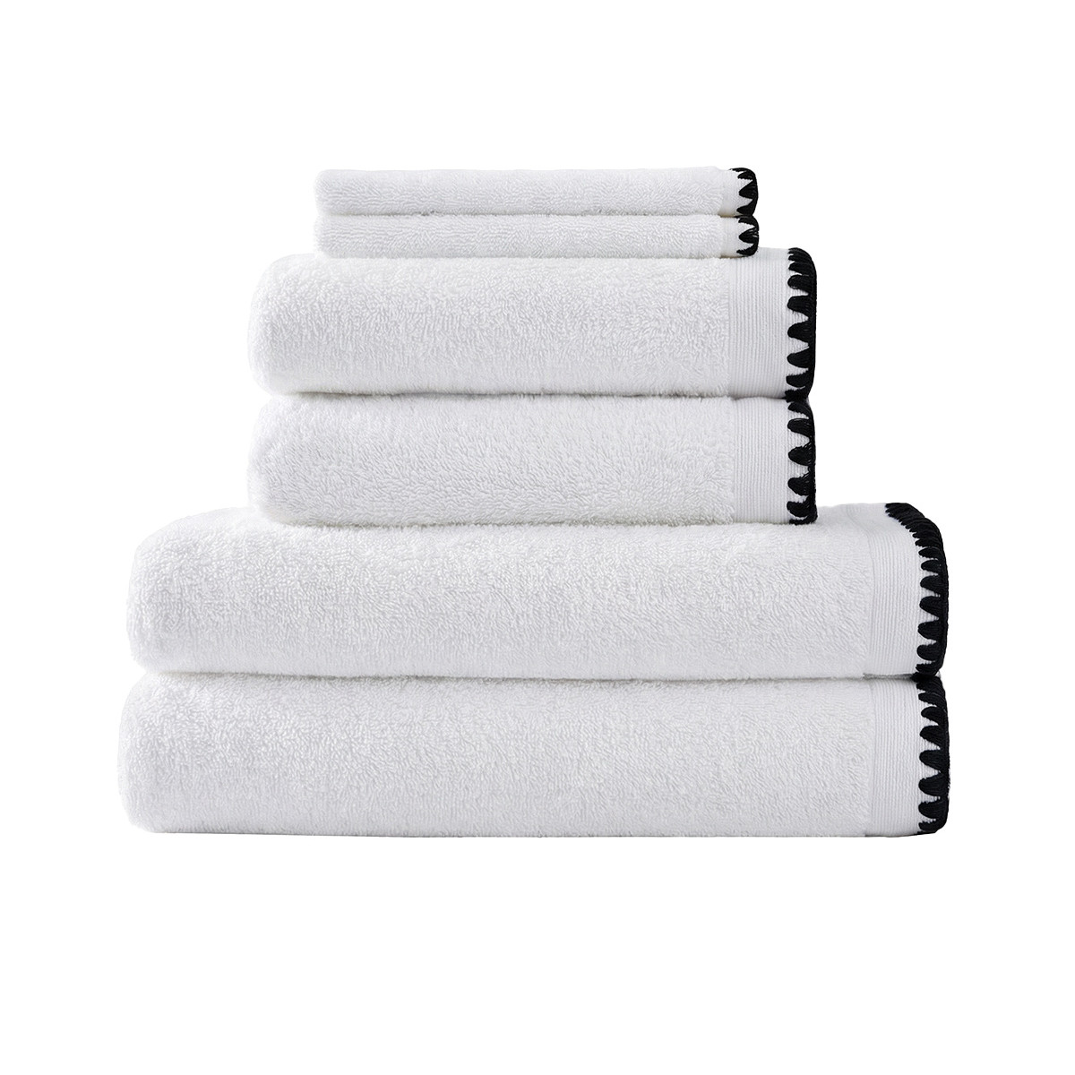 Ensemble de bain 6 pièces point cavalier CASA BORGO, SENSEI MAISON