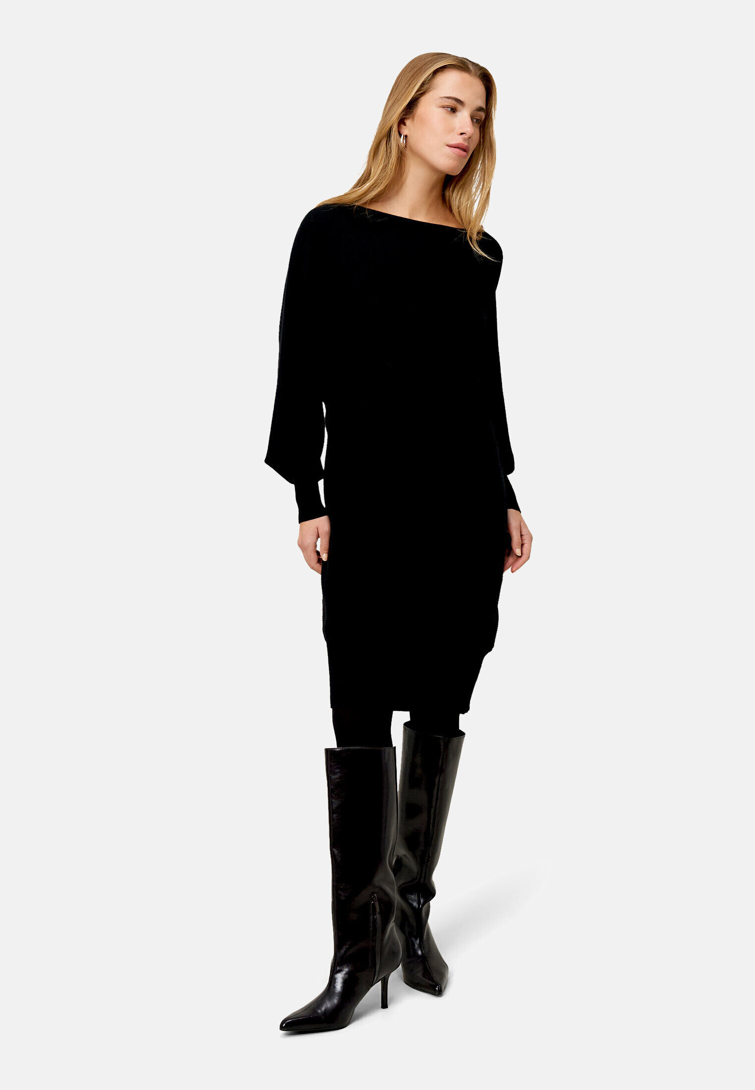 Robe en maille structurée  encolure bateau, ZERO