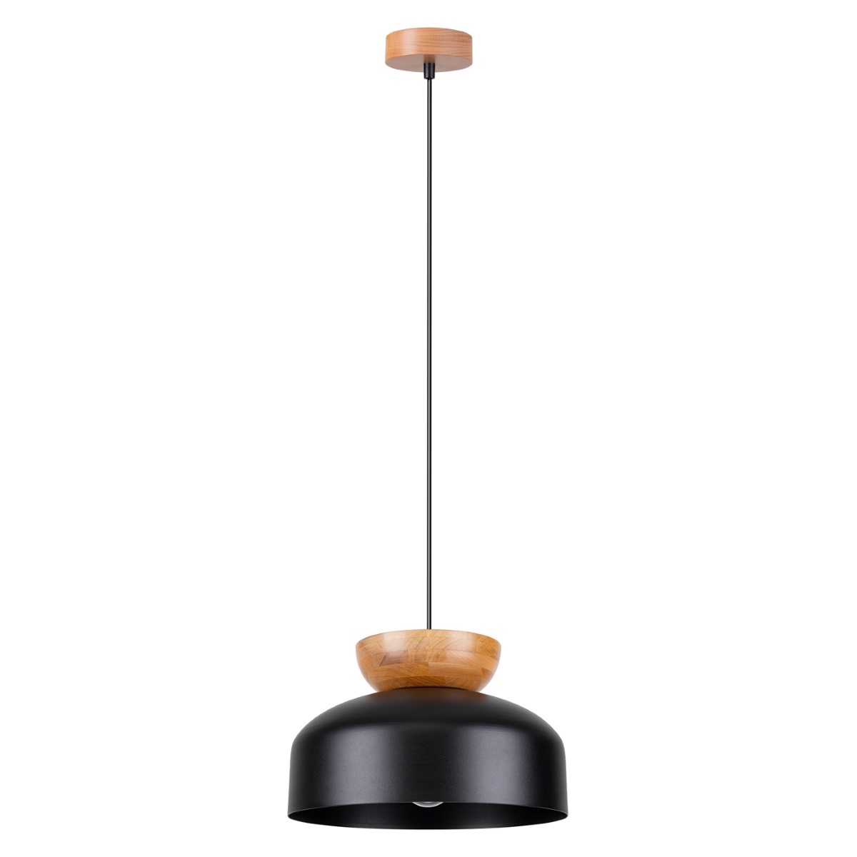 Suspension Bois Noir/Bois Naturel E27 1 Marion, EDEN