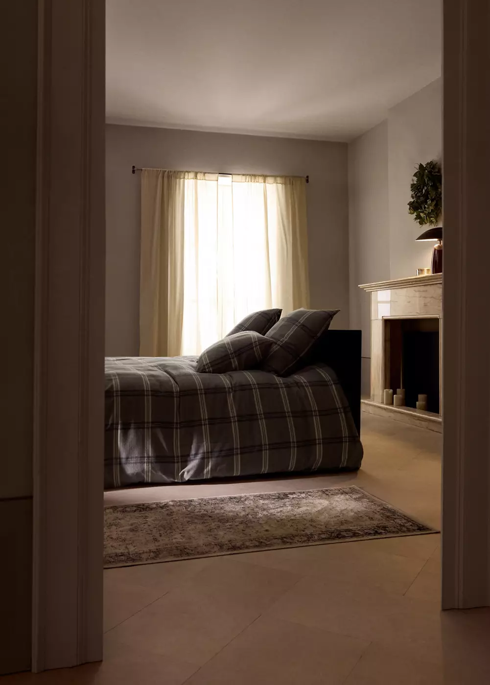 Housse de couette de Noël 100 % coton à carreaux lit 90 cm, MANGO HOME