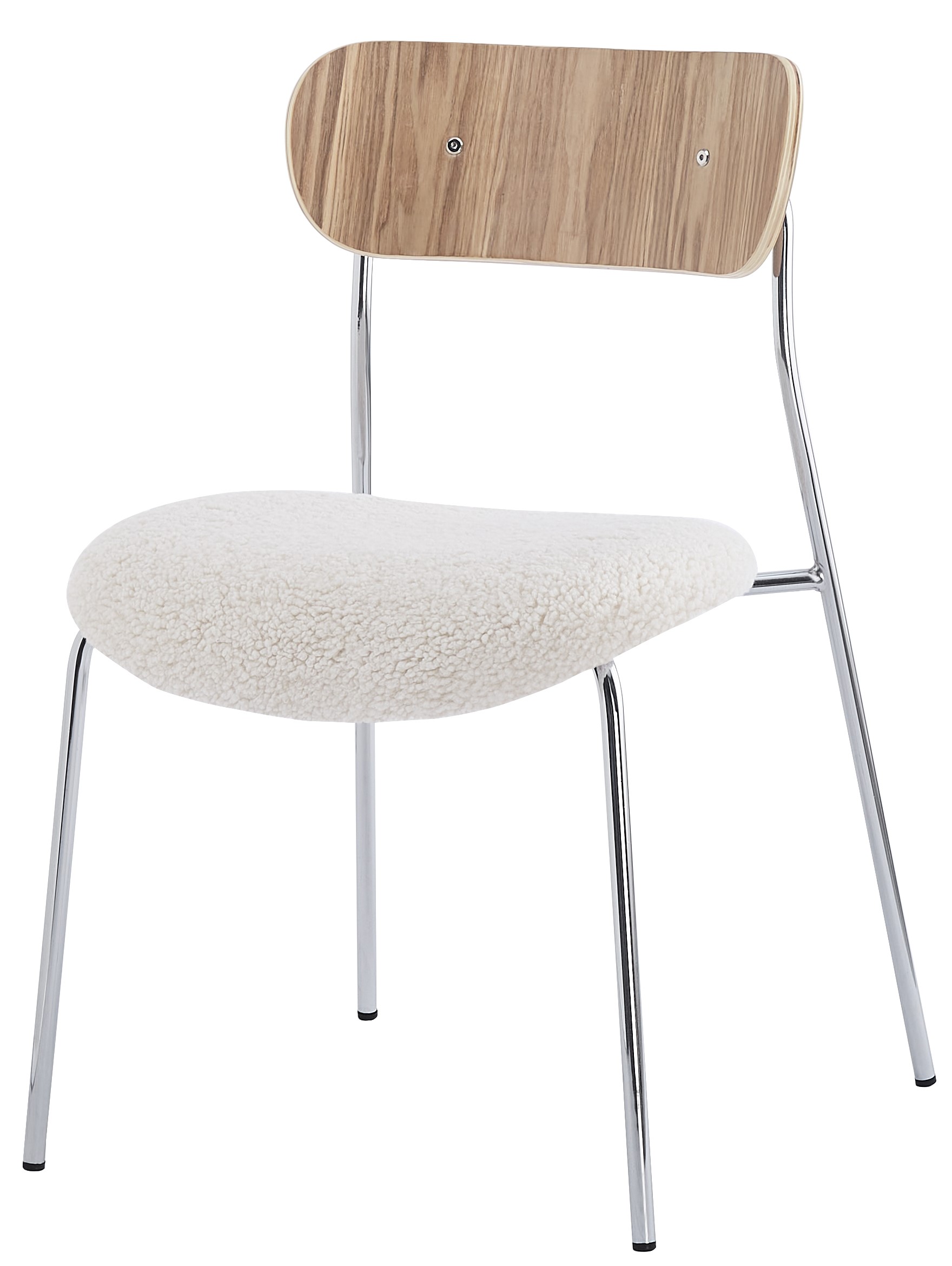 Lot de 2 chaises métal et bouclette, LINCOLN, NORDLYS