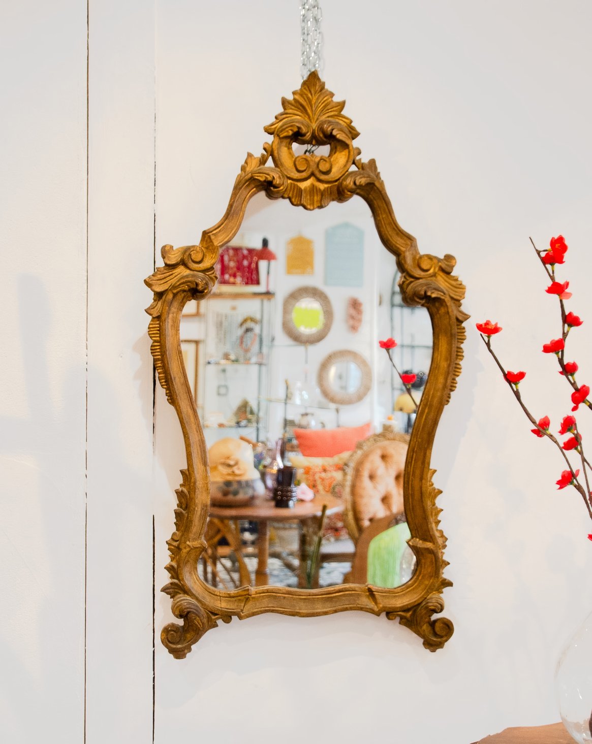 Miroir en bois sculpté Georges N°1202 - Bon état, DEBONGOUT