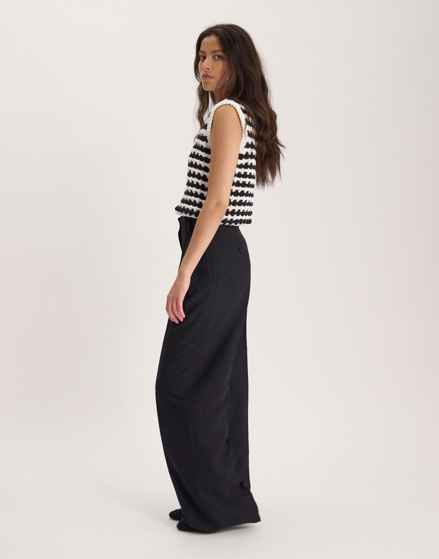 Pantalon Marlène en rayonne et lin, INES DE LA FRESSANGE PARIS