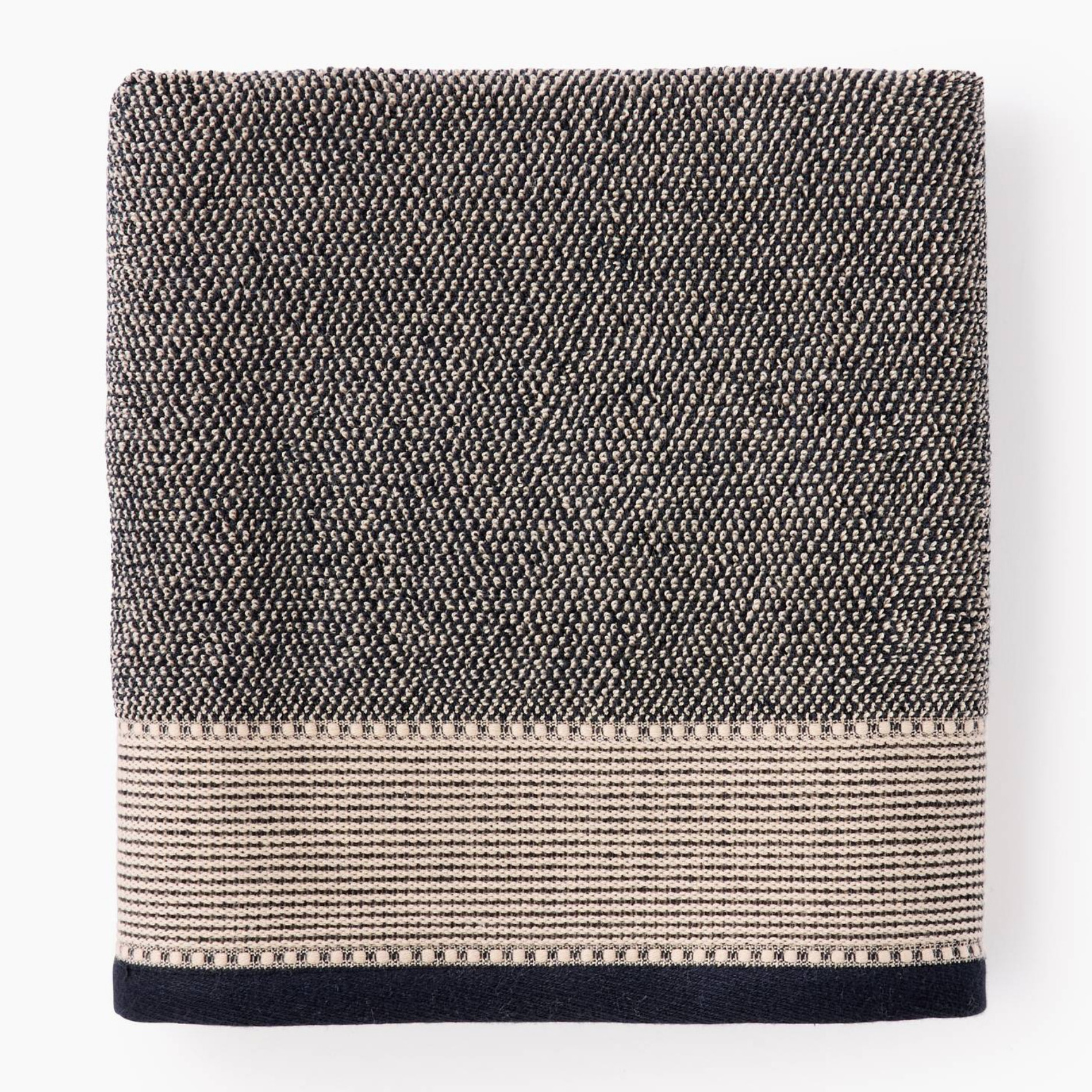 Serviette de bain avec finition liteau, en coton BIO GOTS, MONOPRIX