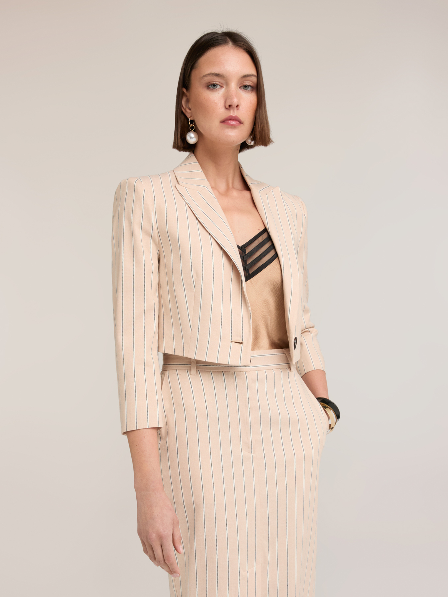 Blazer spencer à rayures, MOTIVI