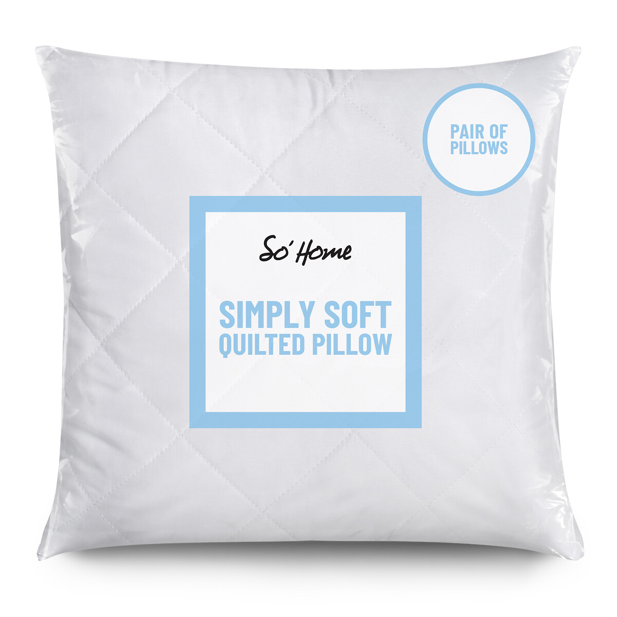 Pack of 2 Square Pillows 65x65cm, SO'HOME