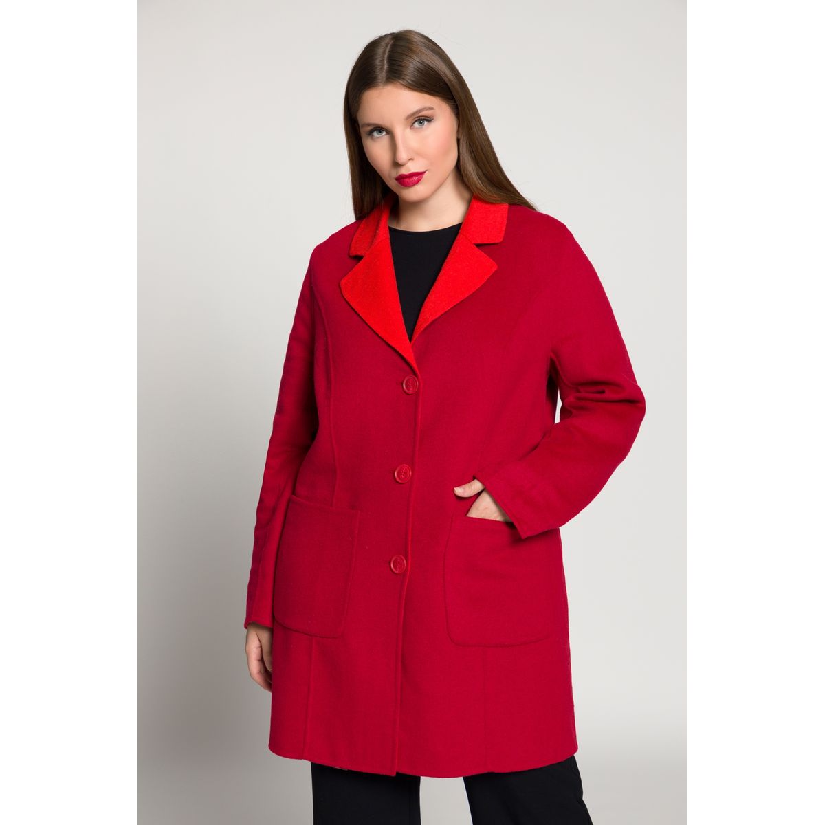 Manteau r versible rouge pavot Ulla Popken La Redoute