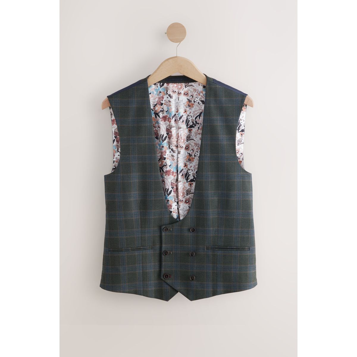 Gilet de costume aux carreaux et liserés, NEXT