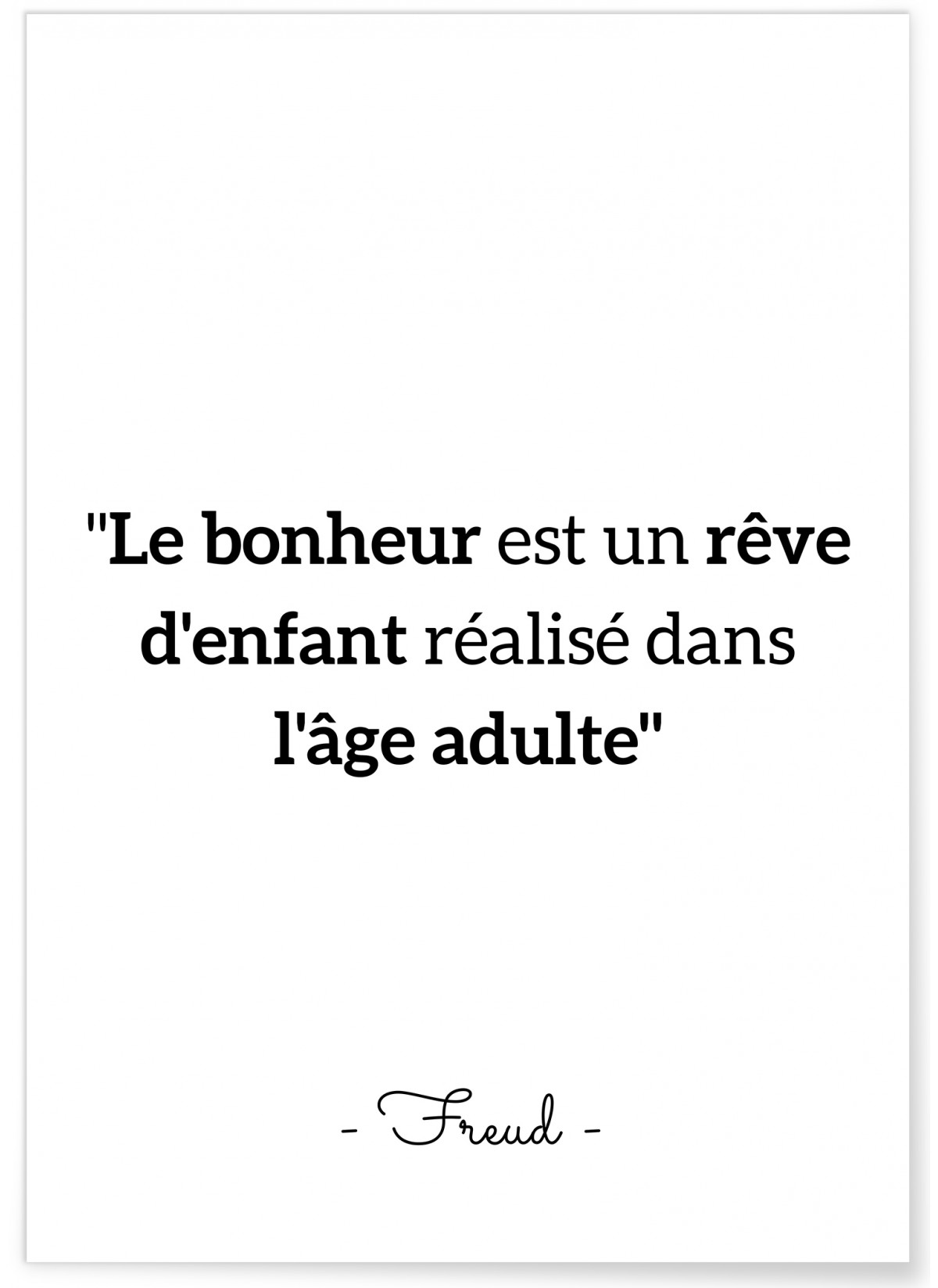 Affiche Freud : 'Le bonheur est un rêve...', L'AFFICHERIE