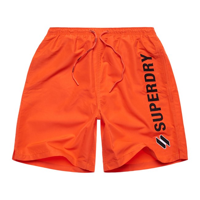 Code swim shorts with logo print, orange, Superdry | La Redoute