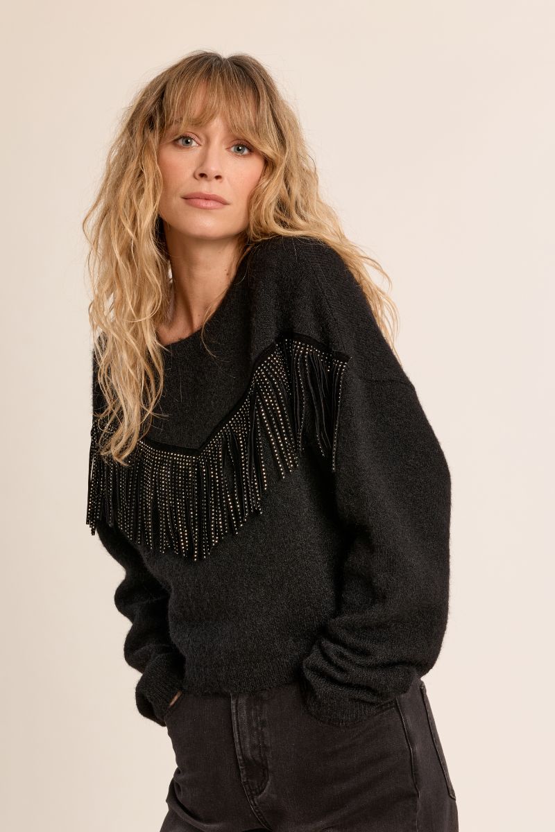 Pull frangé à strass, MOLLY BRACKEN