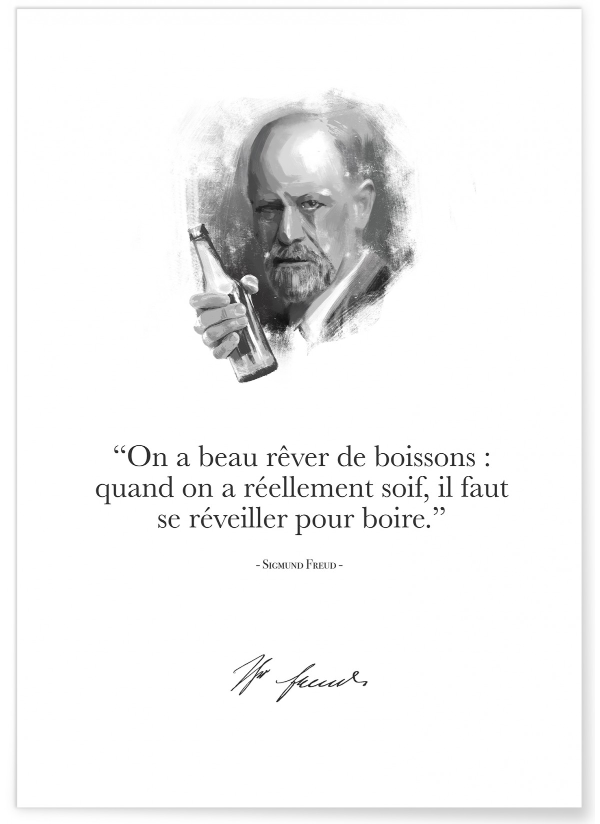 Affiche Freud : 'On a beau rêver de boissons...', L'AFFICHERIE