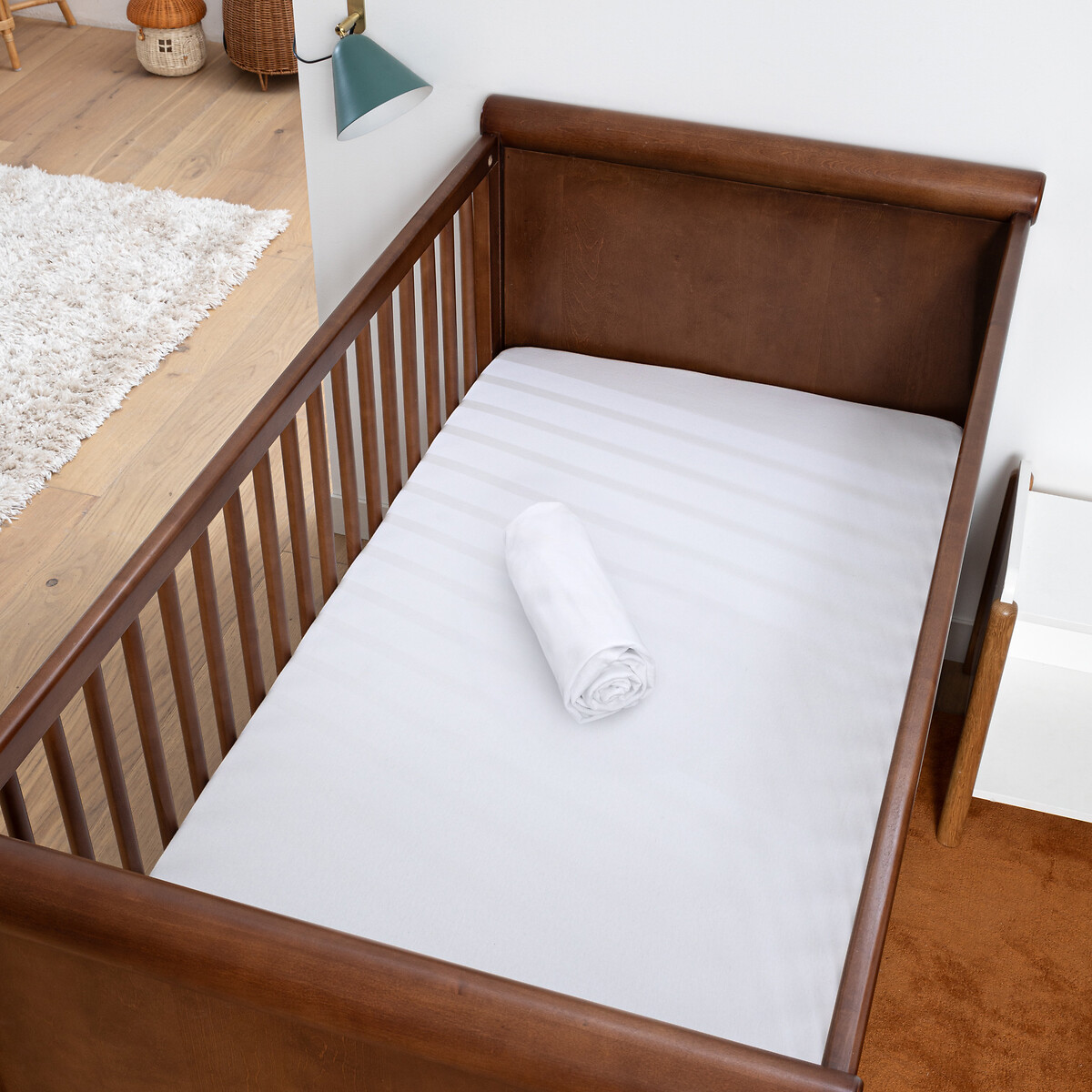 Set of 2 Scenario Plain Cotton Jersey Baby's Fitted Sheets, LA REDOUTE INTERIEURS