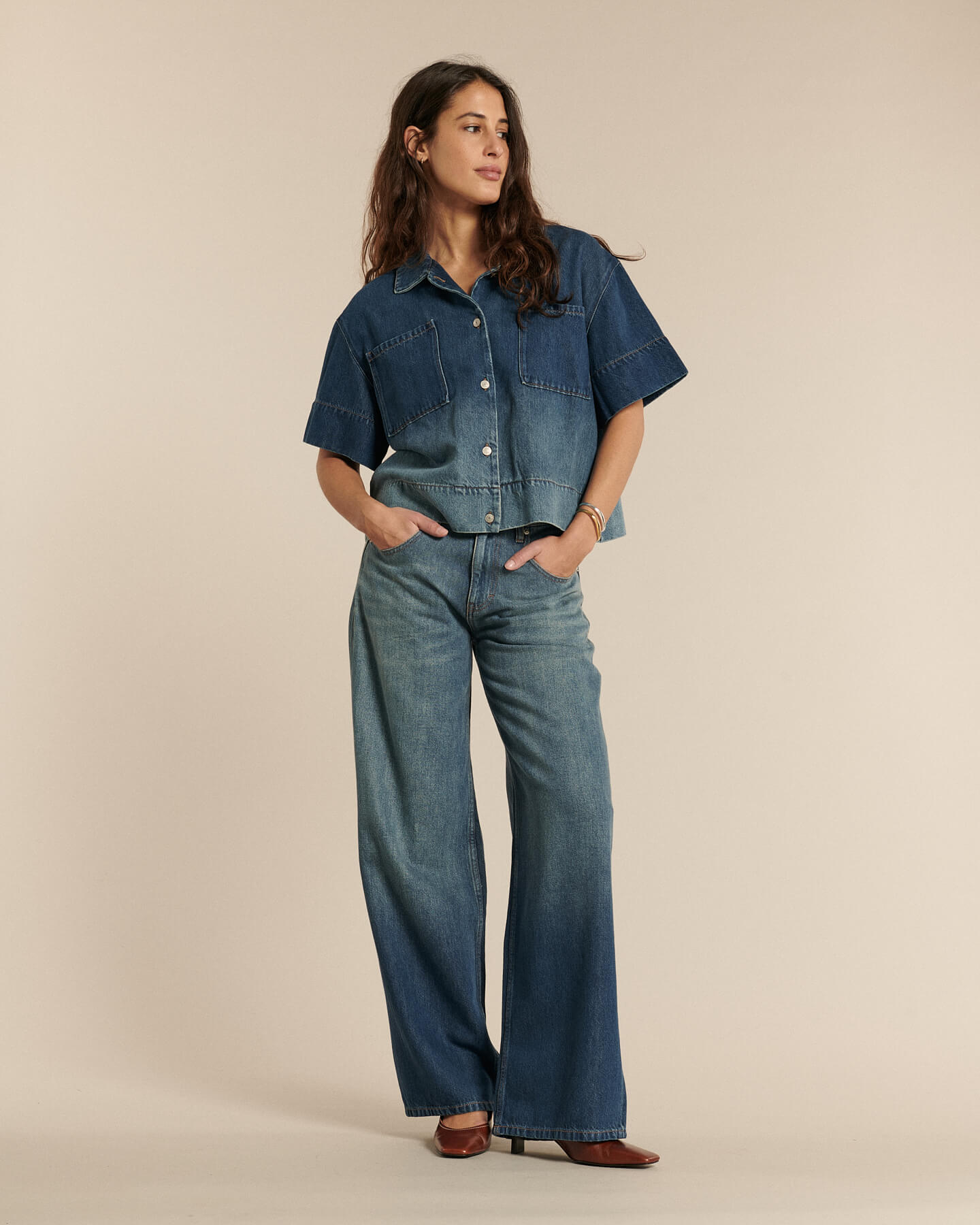 JEANS LARGE TAILLE MOYENNE DENIM CONFORT, LABDIP