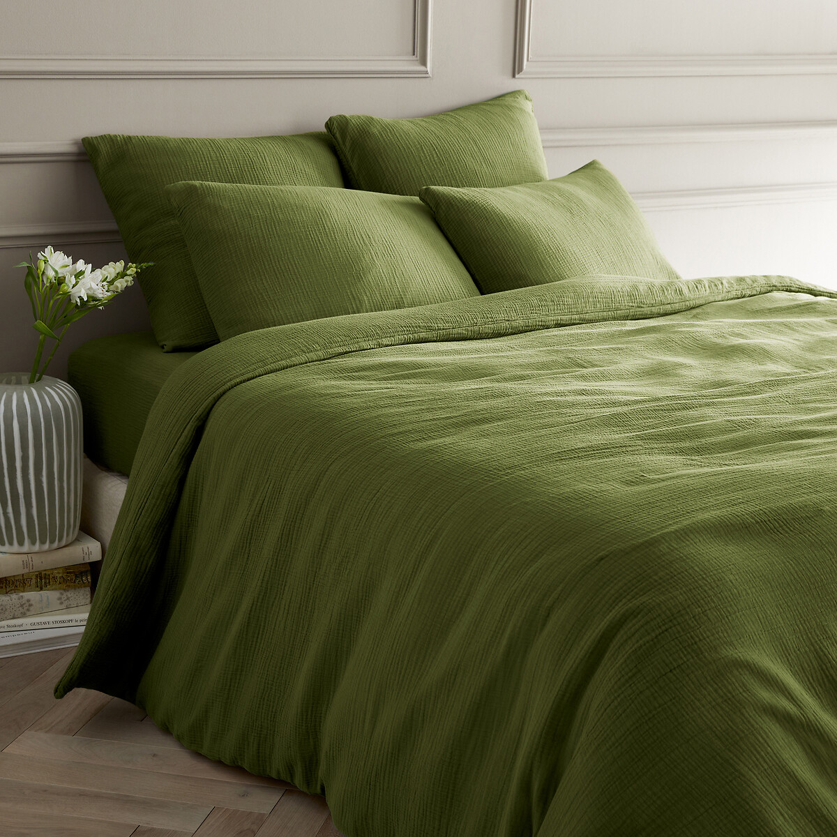 Yafa Organic Cotton Muslin Duvet Cover, AM.PM