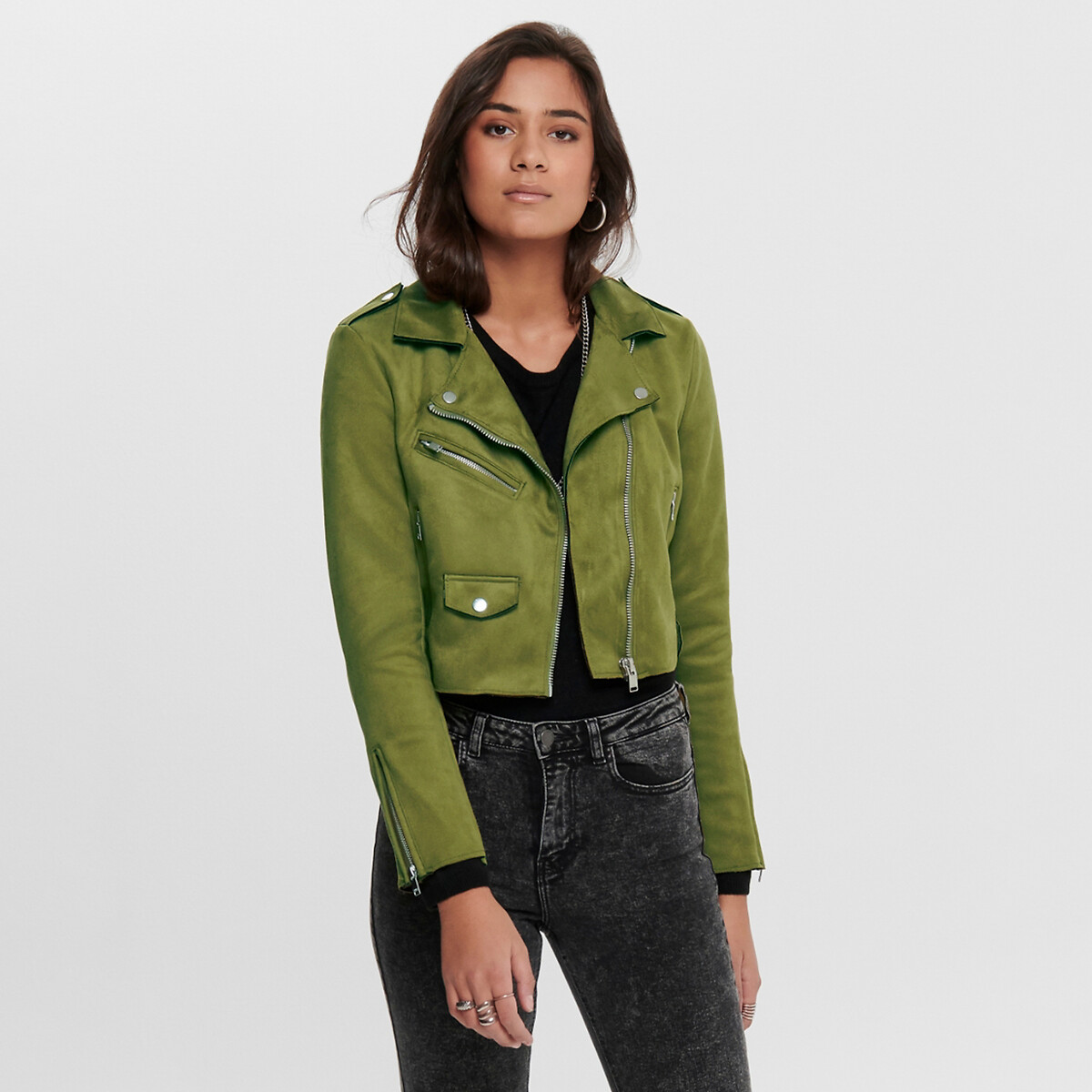 zara green suede jacket