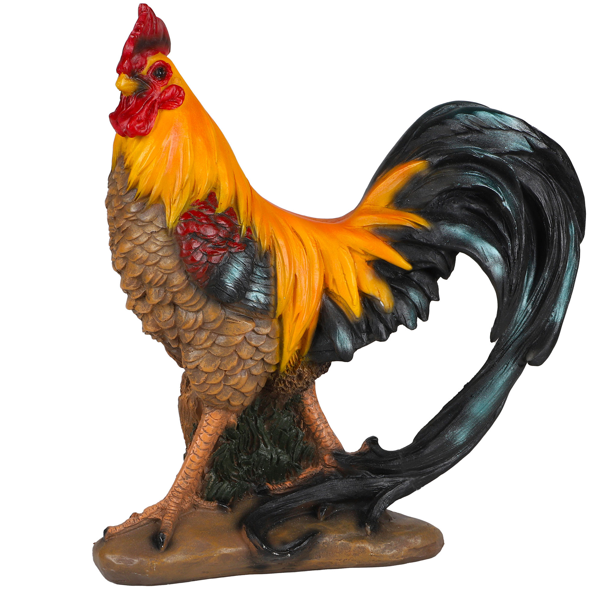 Statuette décorative en résine coq 34x12x36cm, WADIGA