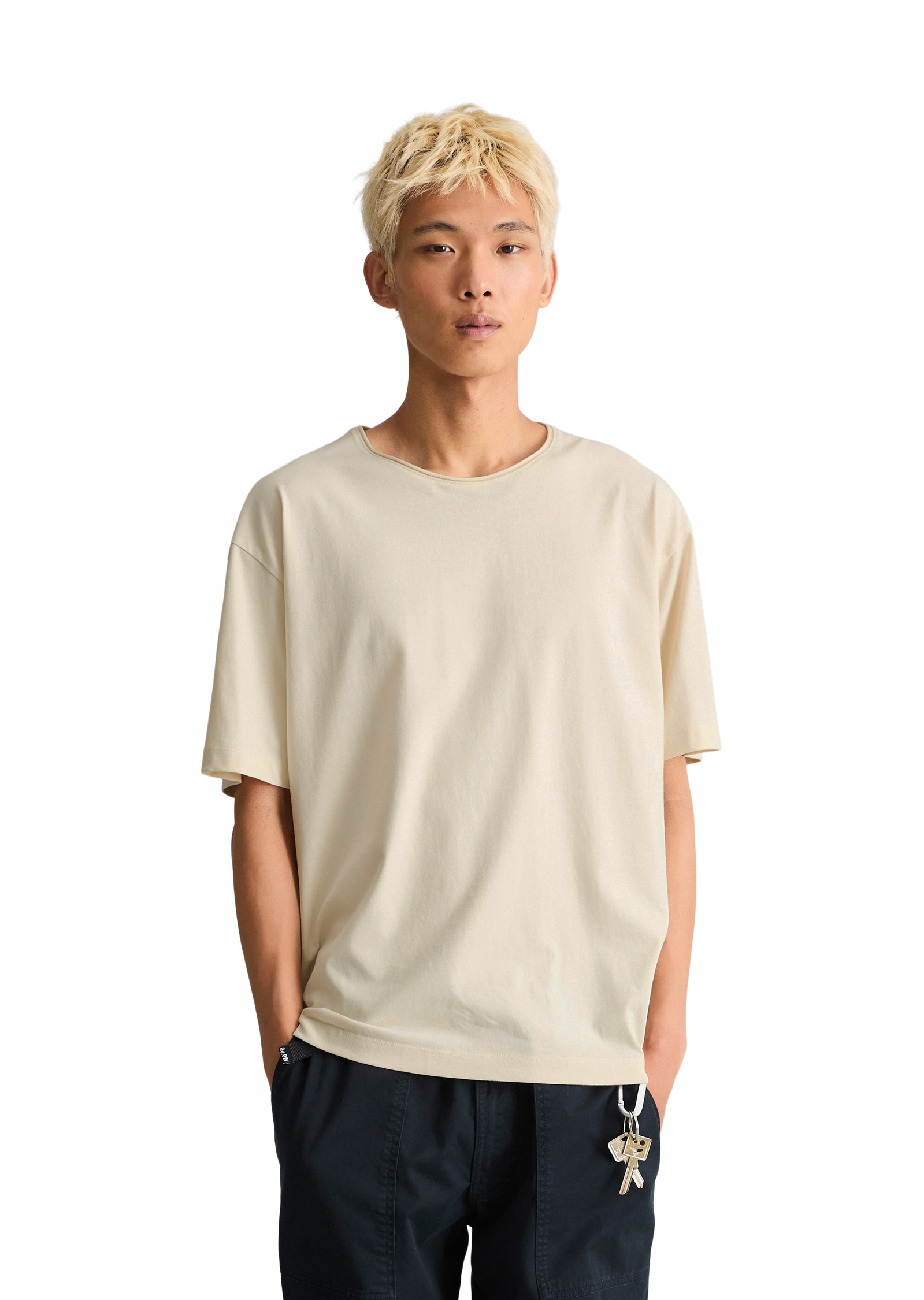 T-shirt ample avec un ourlet roulé à l'encolure, MARC O’POLO DENIM