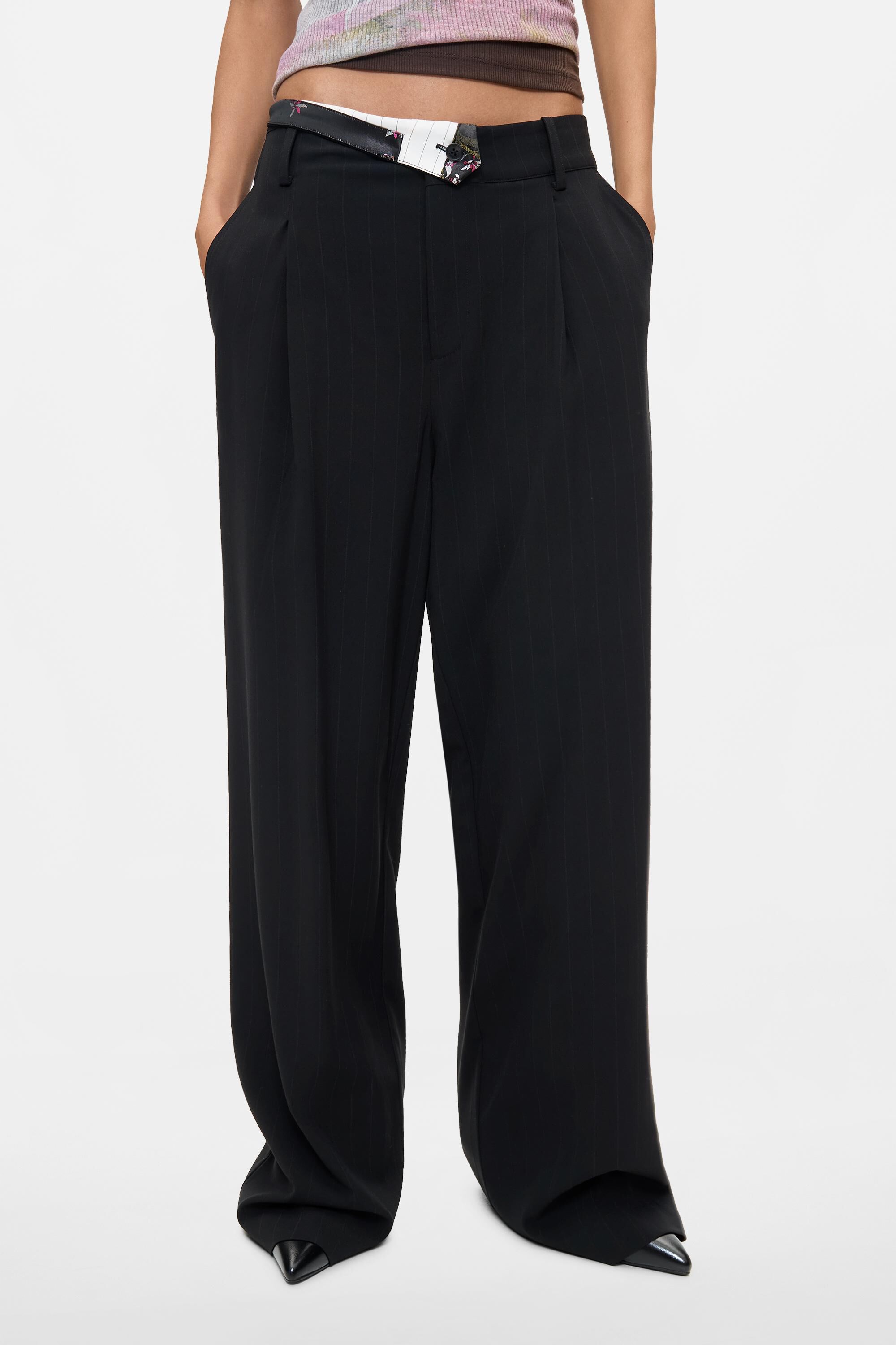 Pantalon à taille retournée, DESIGUAL