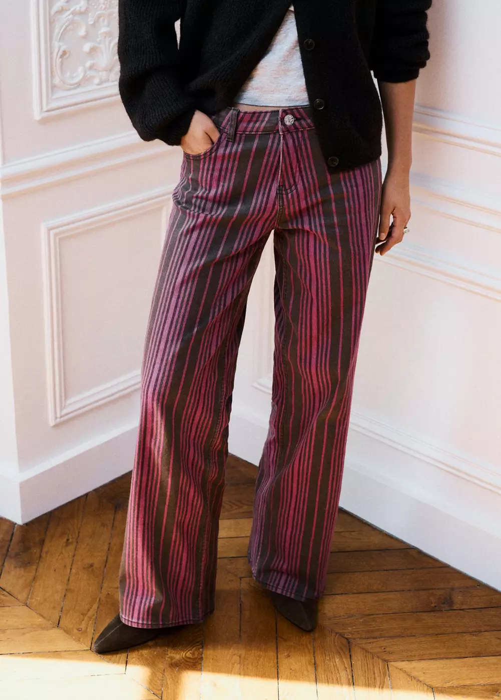 Jean straight-fit à rayures, MANGO TEEN