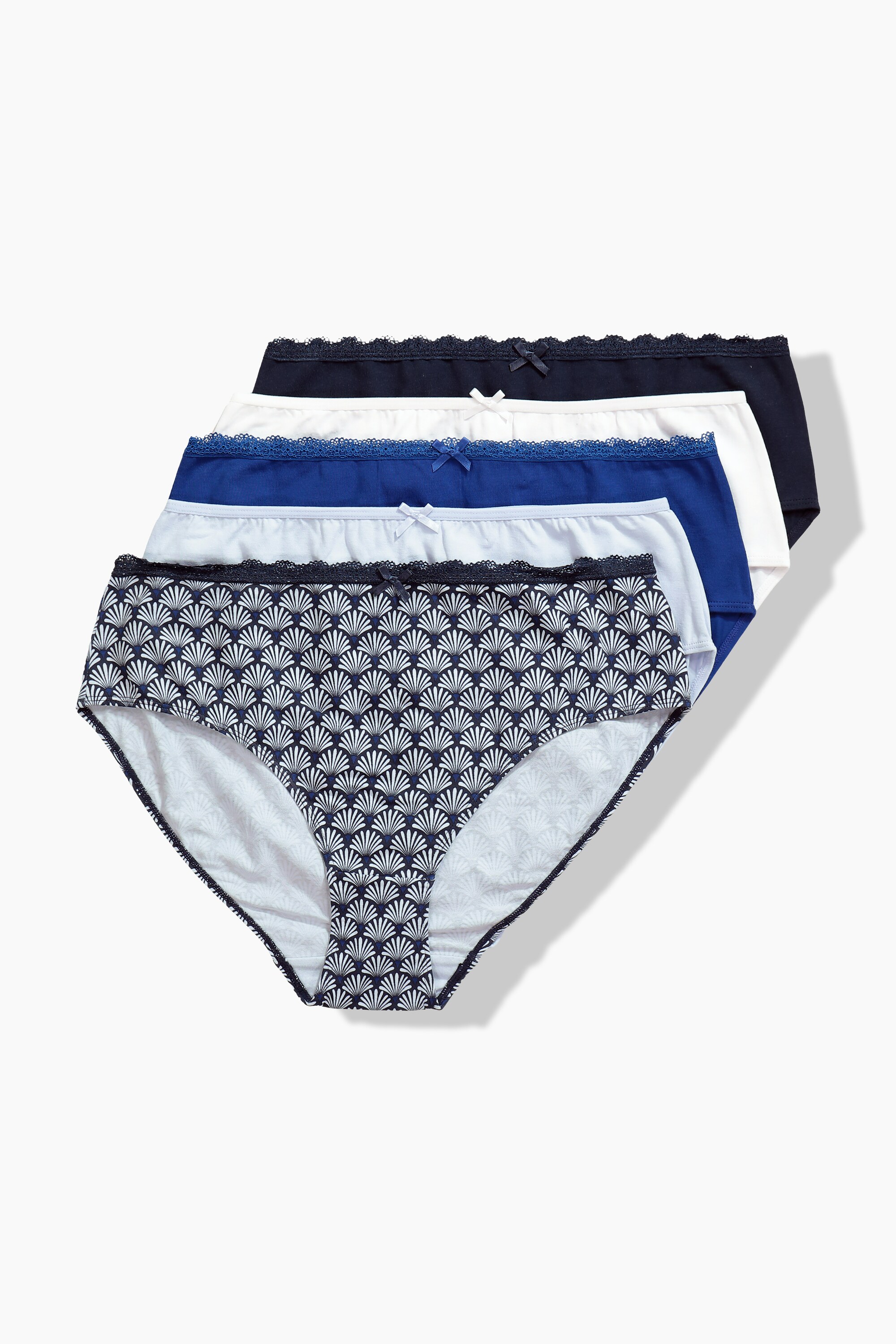 Lot de 5 culottes midi, motif/couleurs unies, ULLA POPKEN