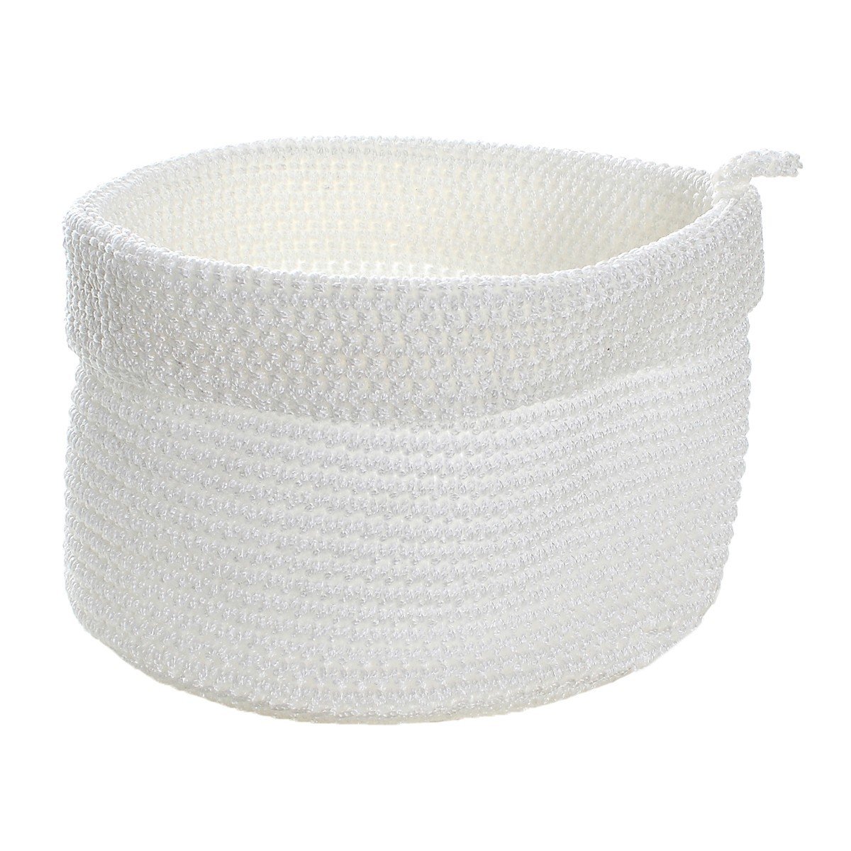 Panier rond maille crochet blanc grand modèle, CALICOSY