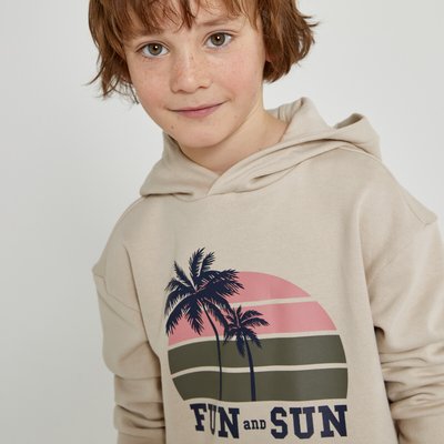 Hoodie in molton, palmboom motief LA REDOUTE COLLECTIONS