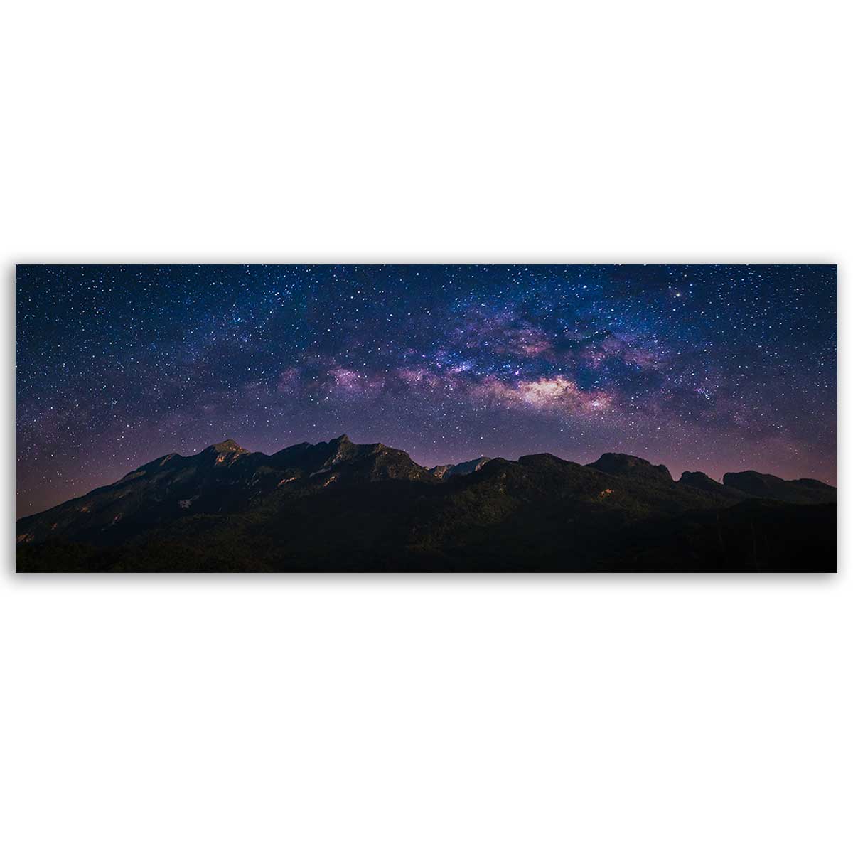 Tableau panoramique ciel étoilé voie lactée paysage nocturne, HEXOA